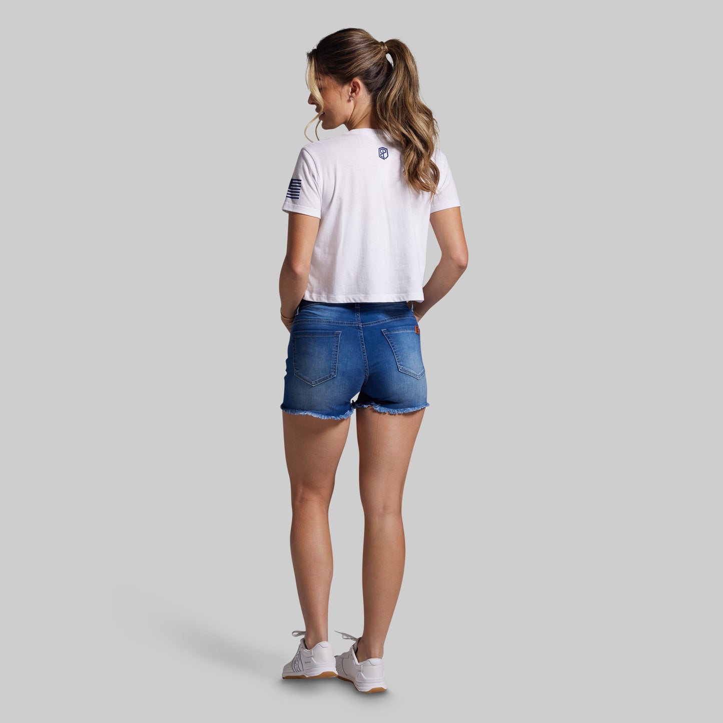 Stars and Stripes Crop Tee (White)