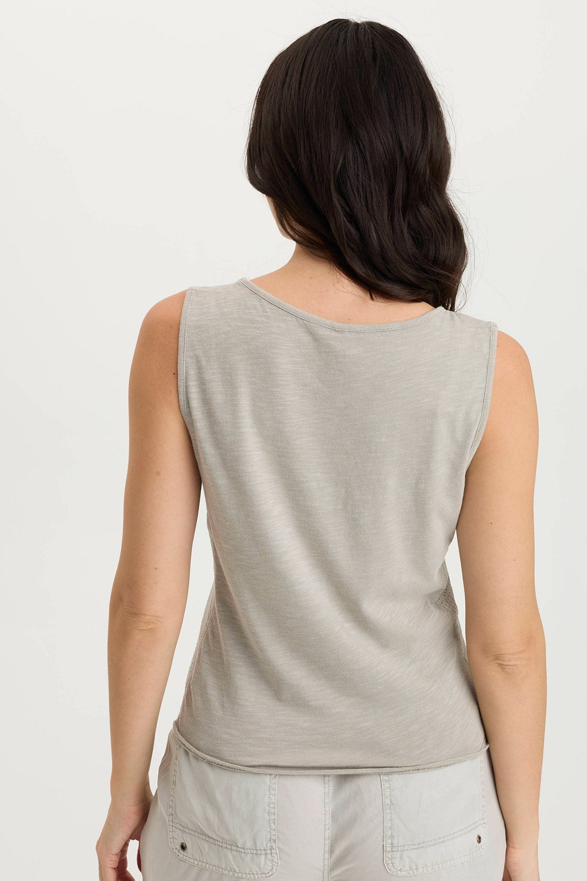 Landis Tank Top in Perforated Poplin