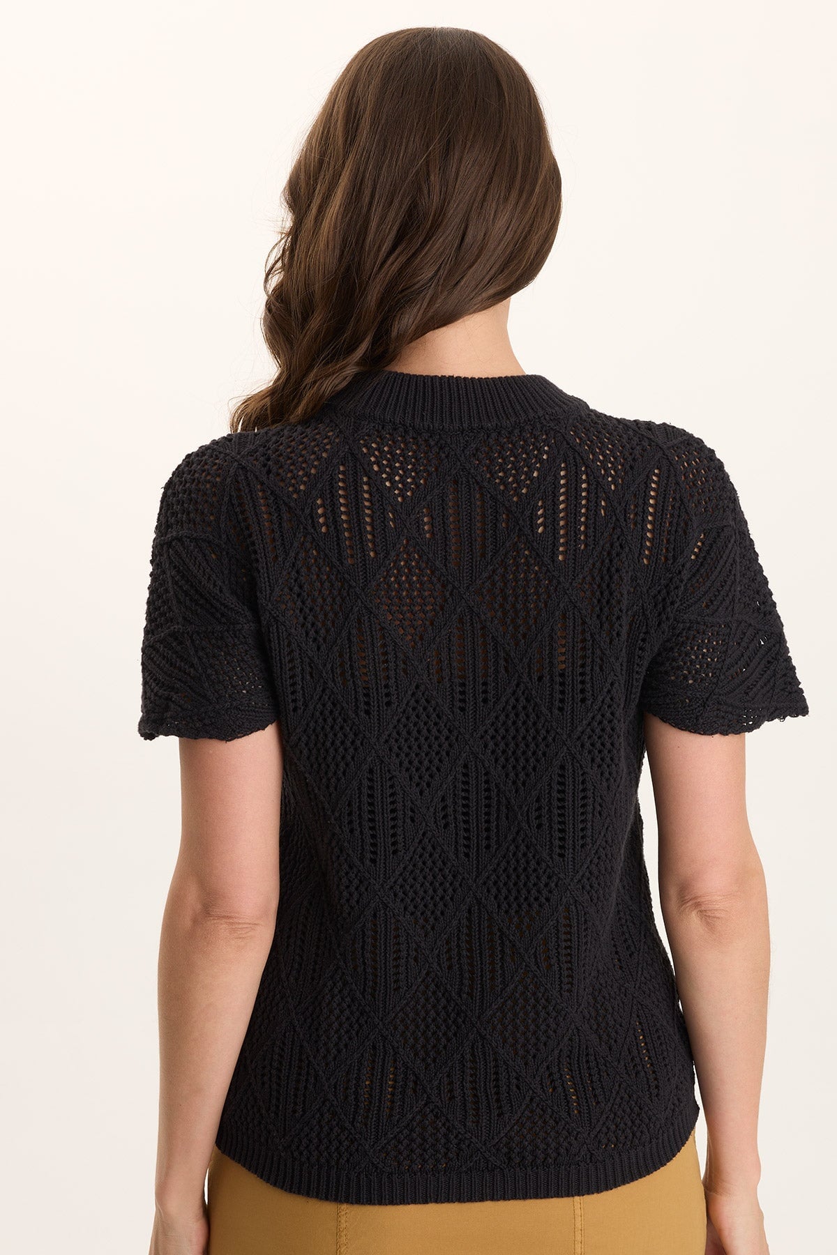 Copeland Cotton Knit Short-Sleeve Mock Neck Top