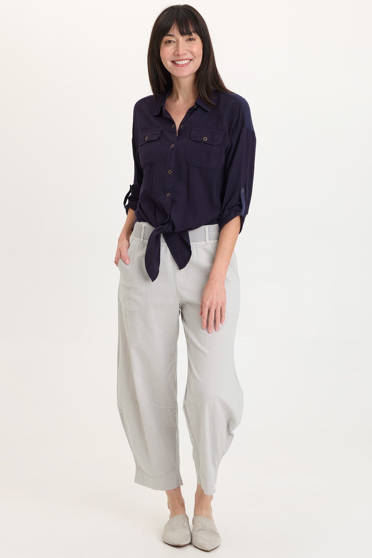 Tyrell Lightweight Tie-Front Button-Up