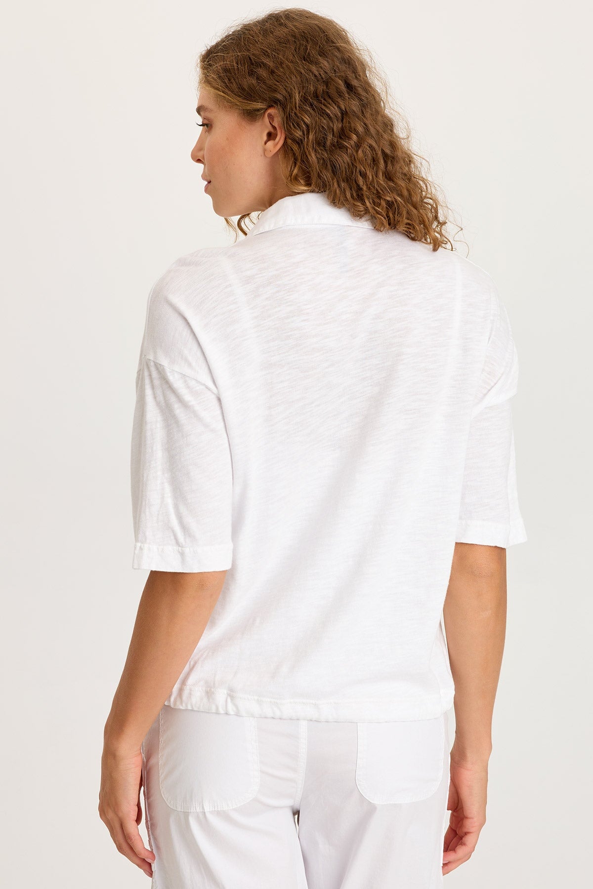 Balto Linen Snap-Up Top