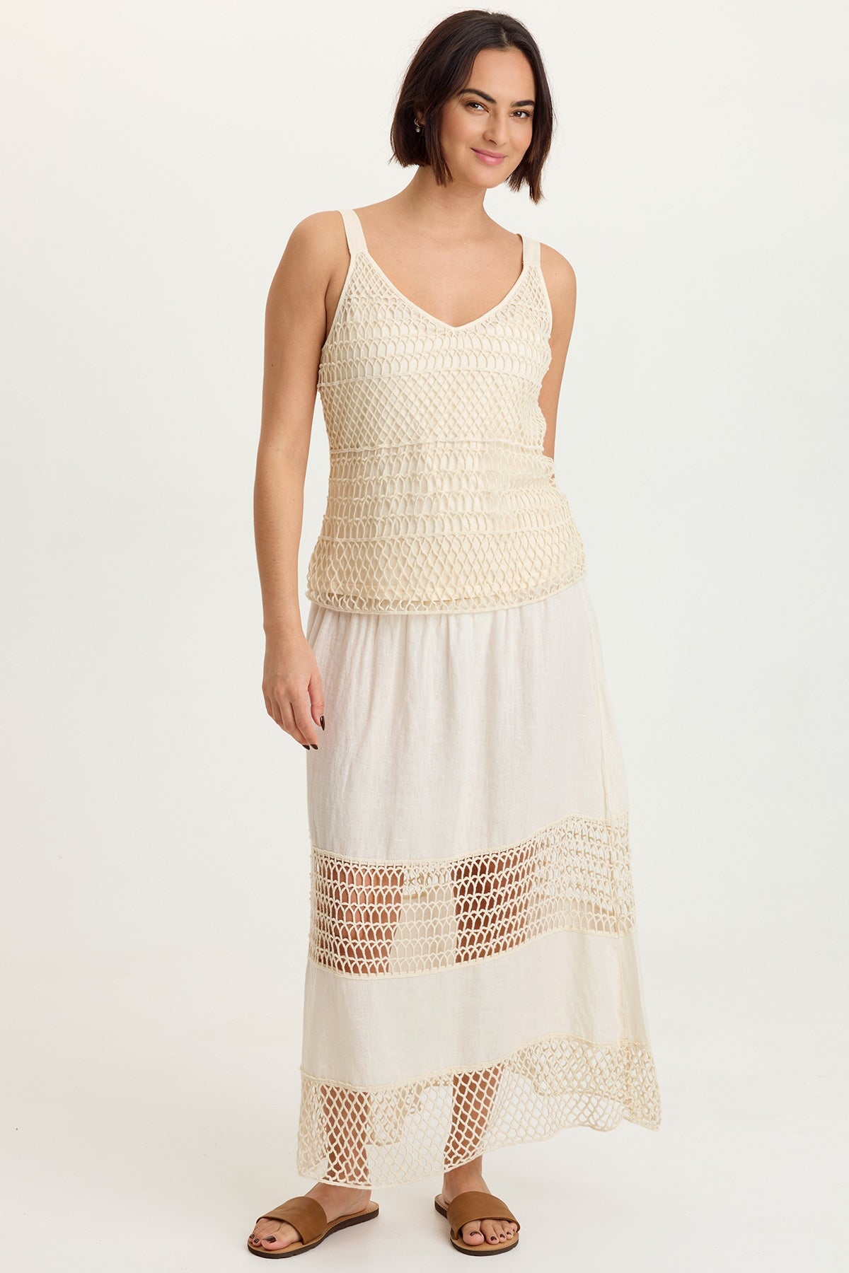 Shire Jersey-Lined Crochet Tank