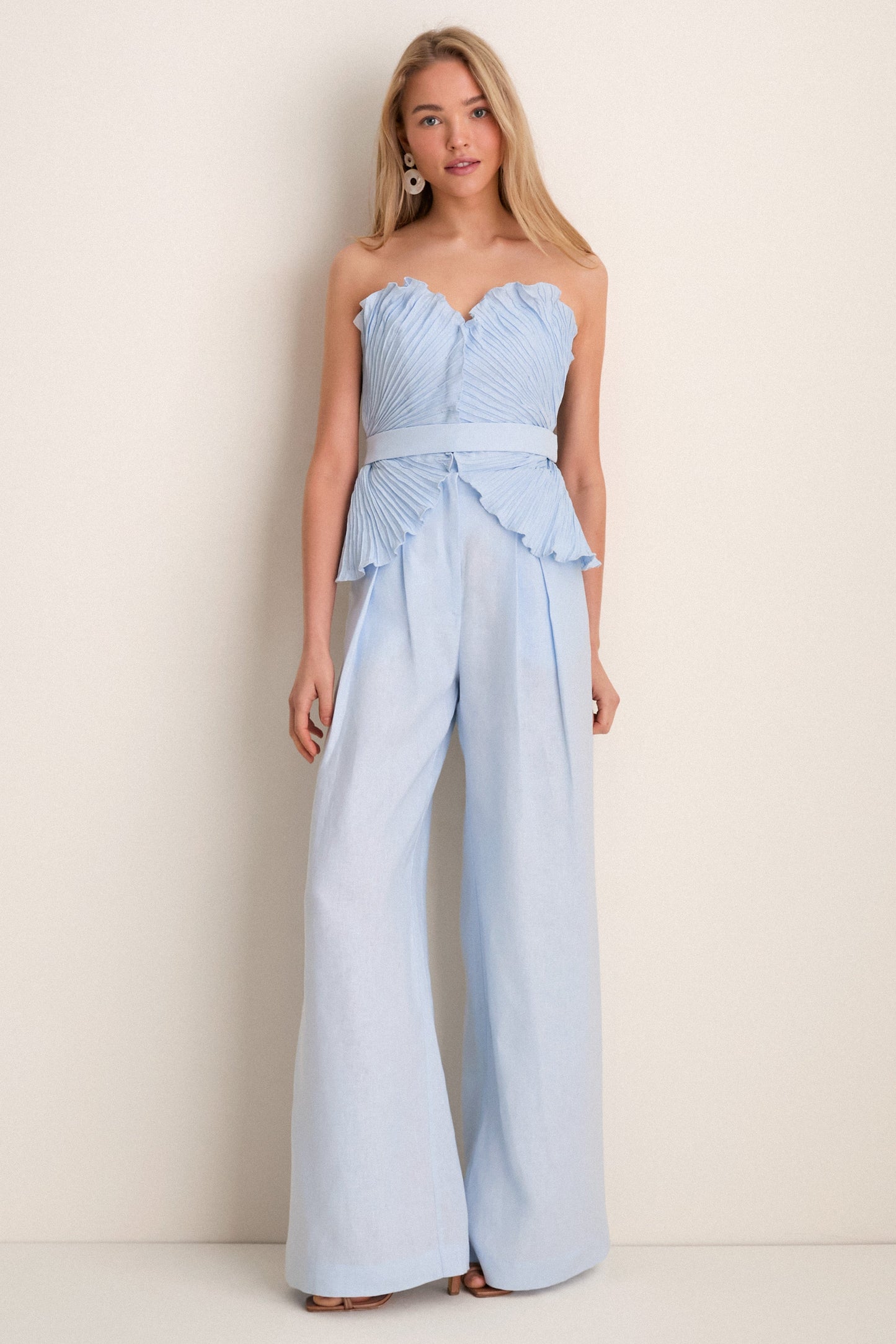 Baby Blue De Tres Embellished Top