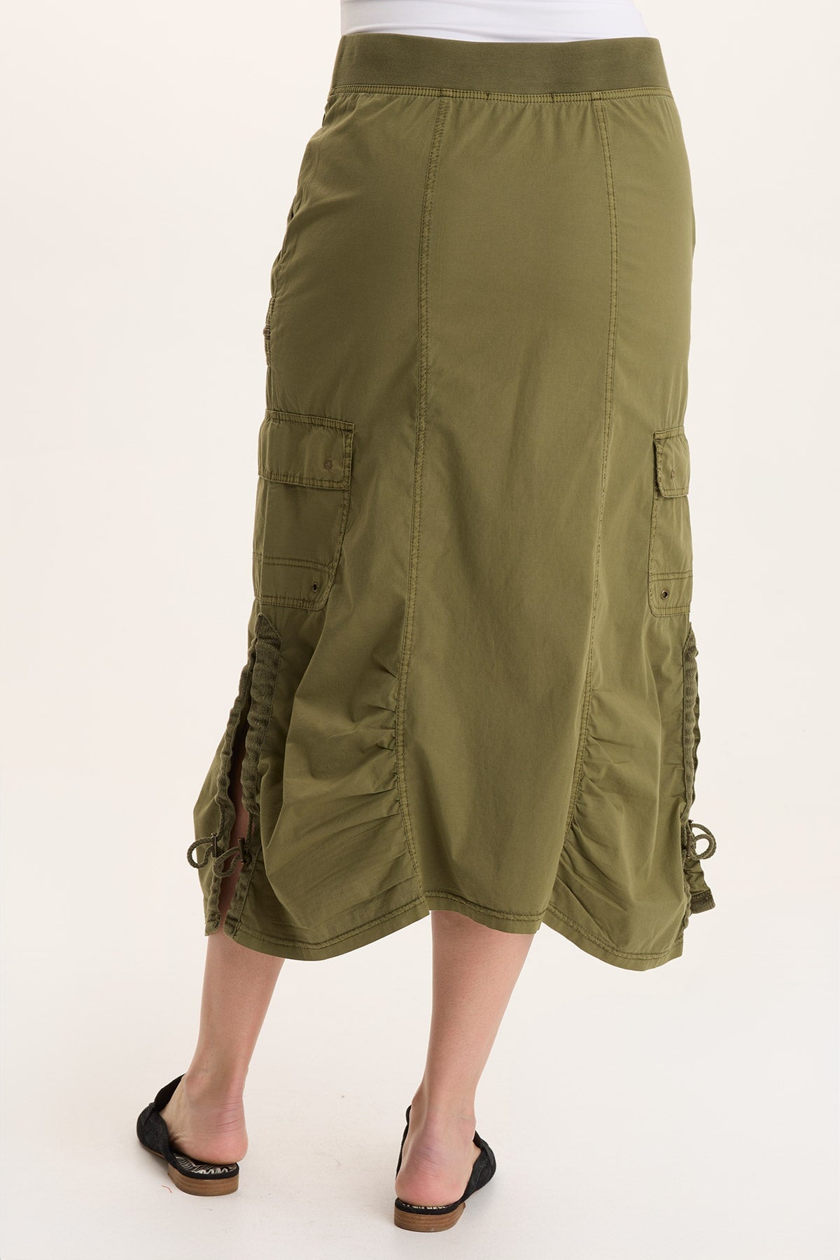 Shea Ruched Detail Cargo Midi Skirt
