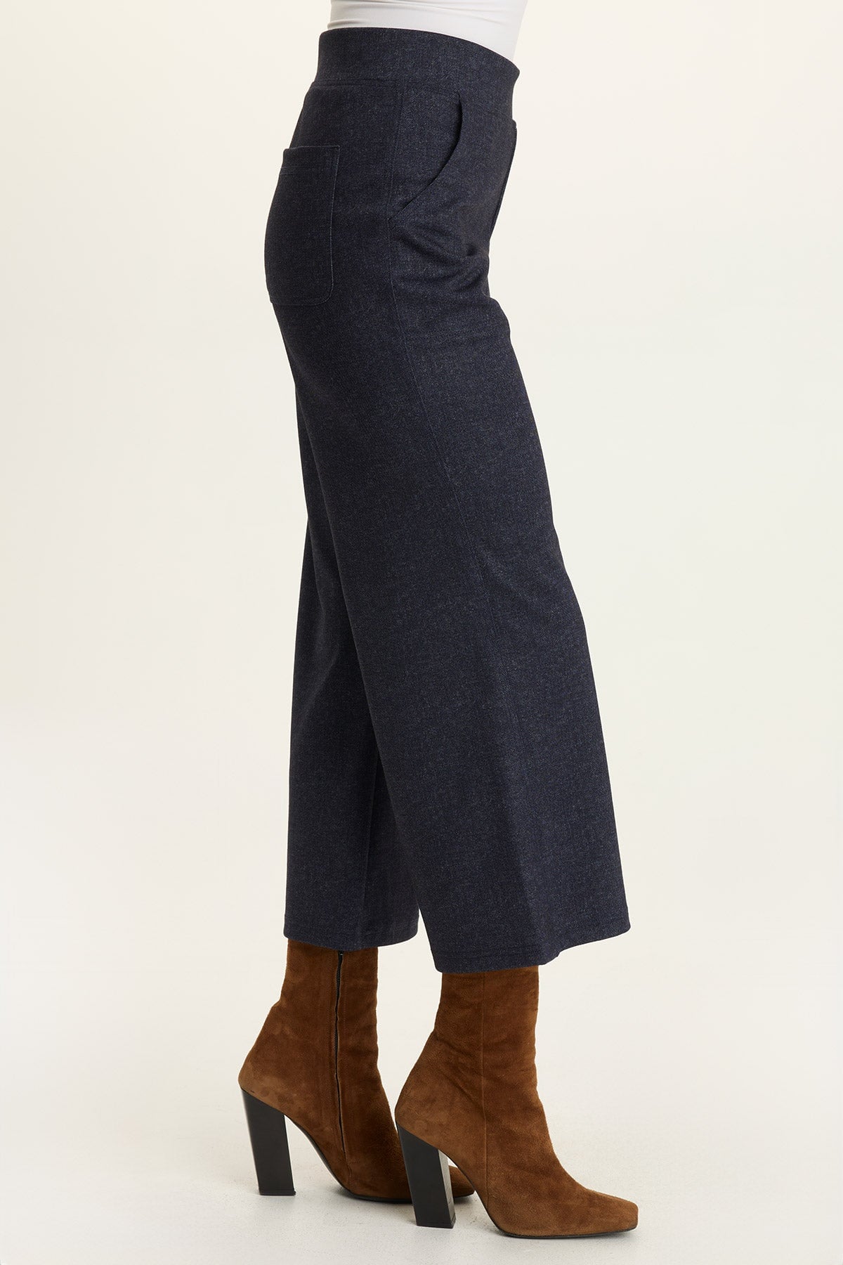 Isidro Ponte Wide-Leg Crop Pant