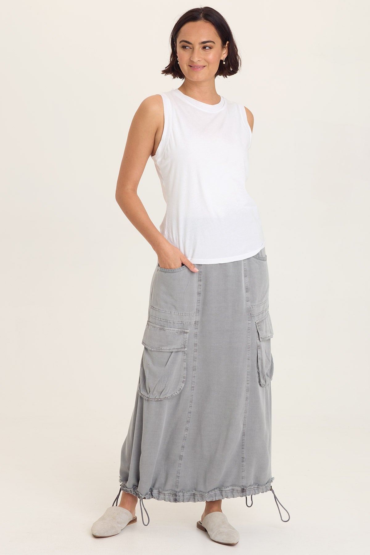 Ingram Cinchable Cargo Twill Skirt