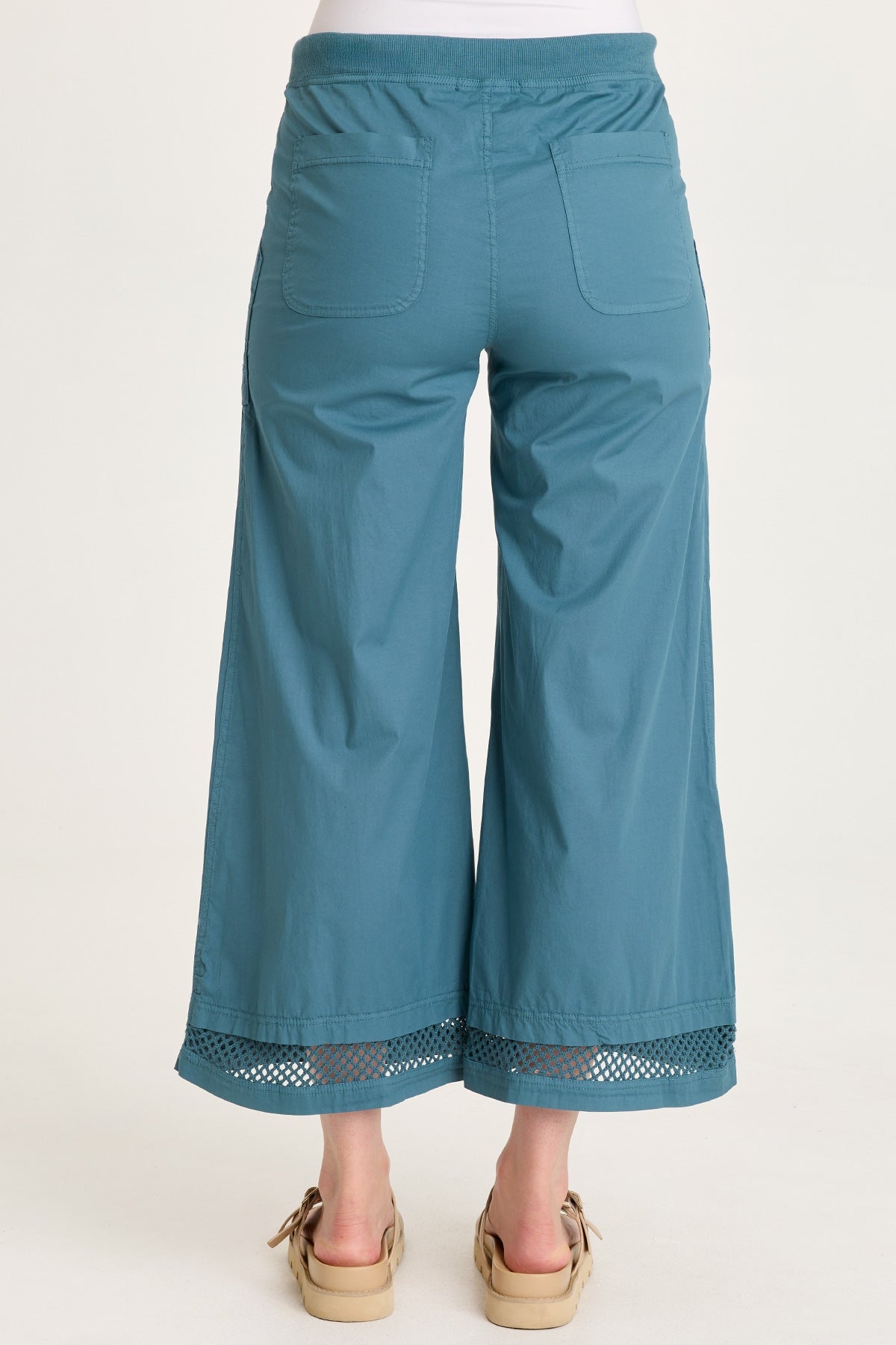 Roel Poplin/Mesh Gaucho Crop