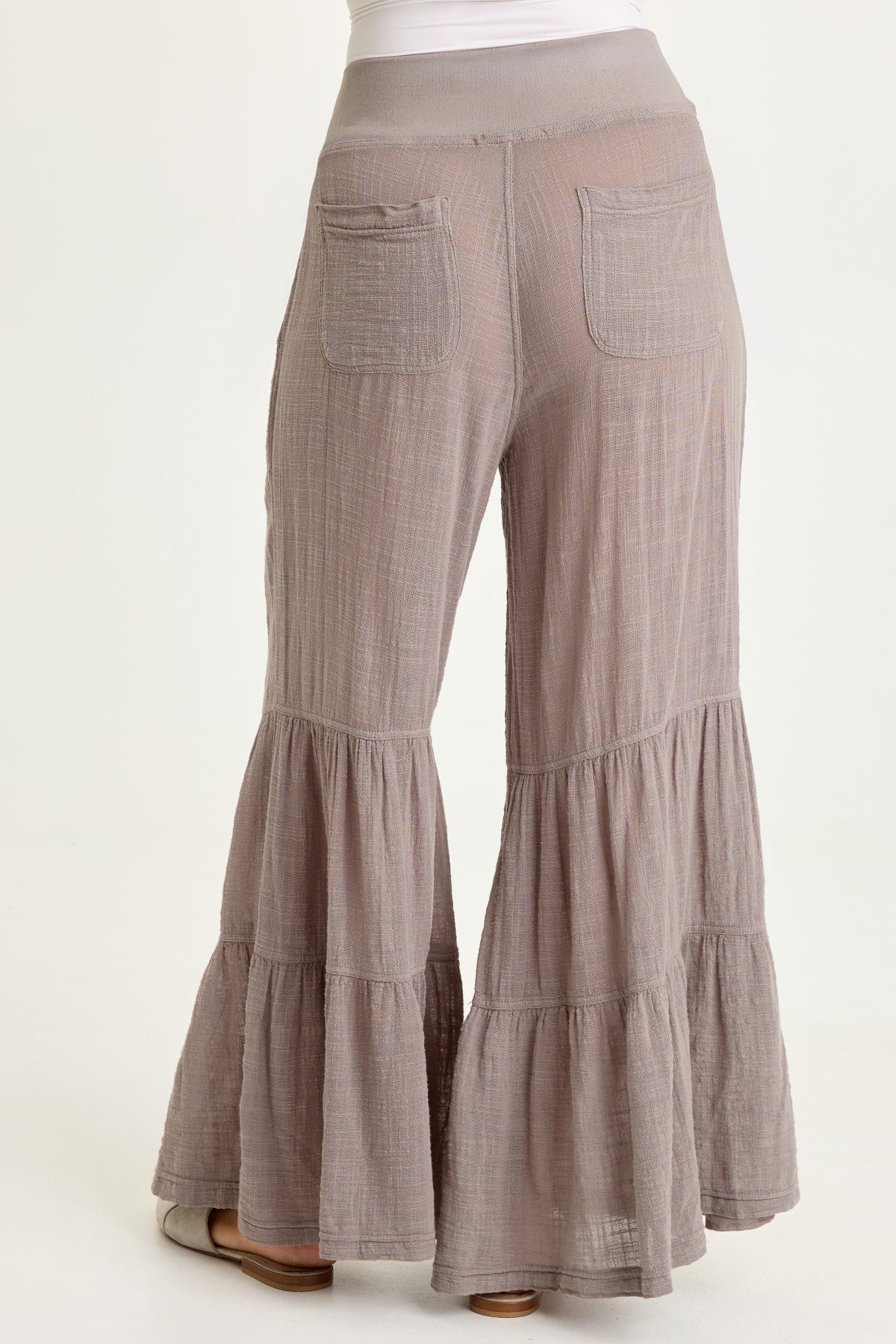 Lando Gauze Tiered-Bottom Pant