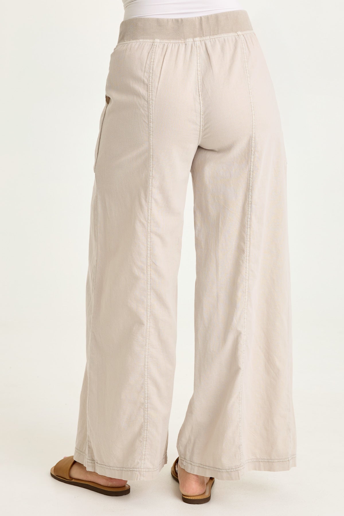 Charli Linen Inverted Box Pleat Pants