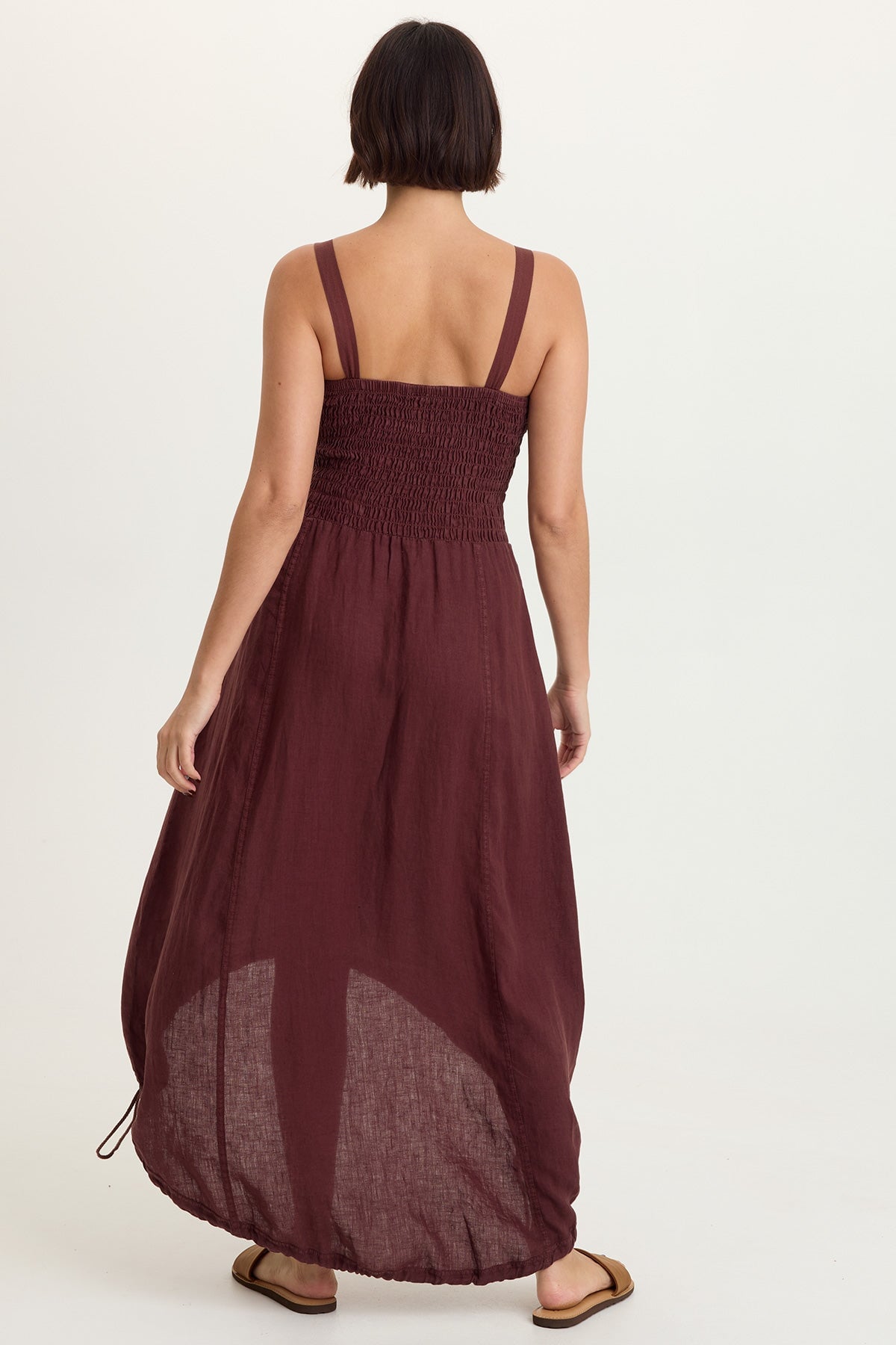 Neisha Linen Smocked Bodice Dress