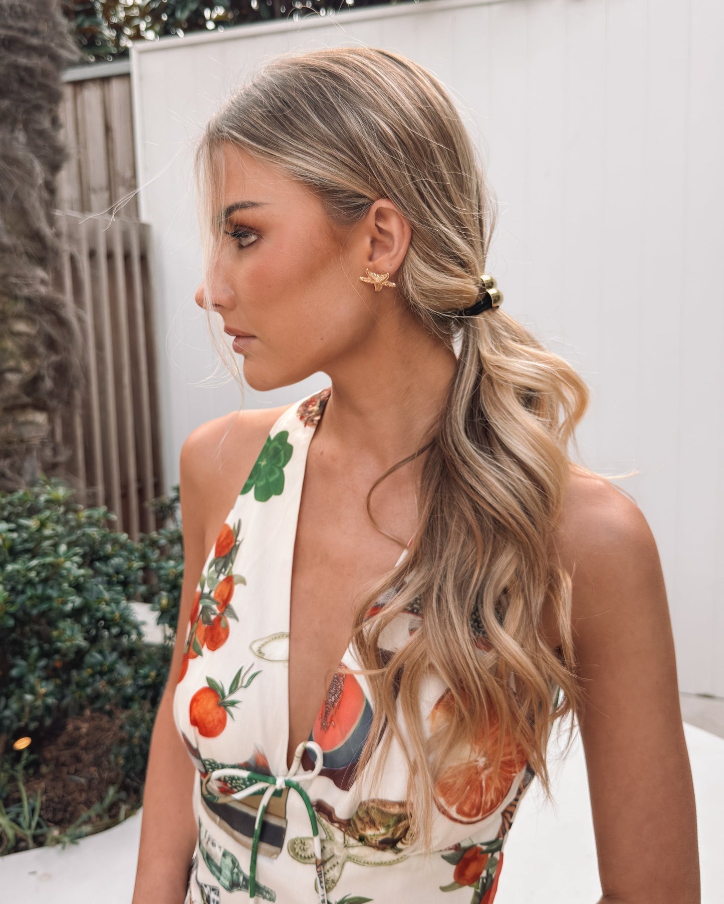 Alpharetta Beige Print Dress | Women's Halter Neck Maxi Dress