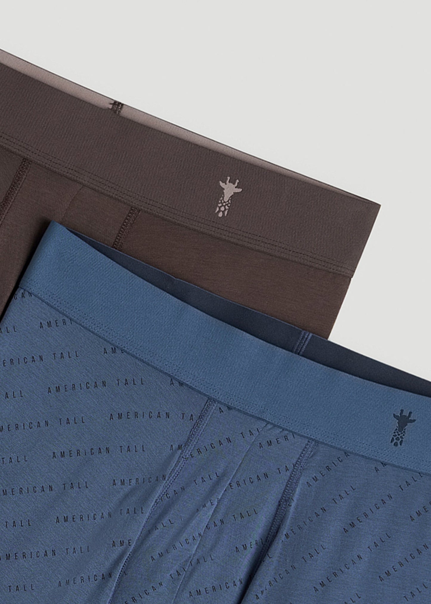 Micro Modal Boxer Briefs for Tall Men in Blue Print/ Espresso