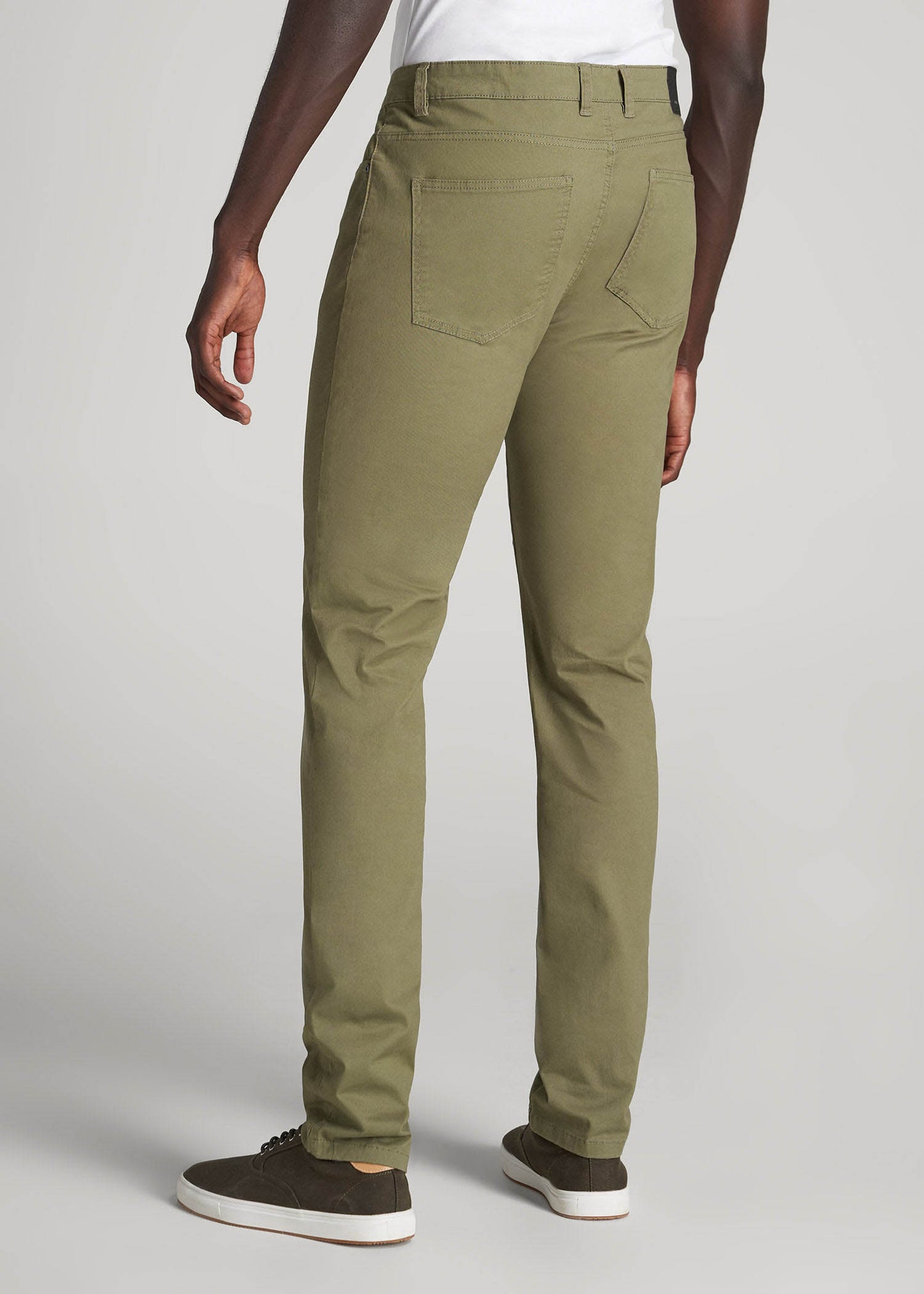 Dylan Slim Fit Five-Pocket Pants For Tall Men in Fatigue Green