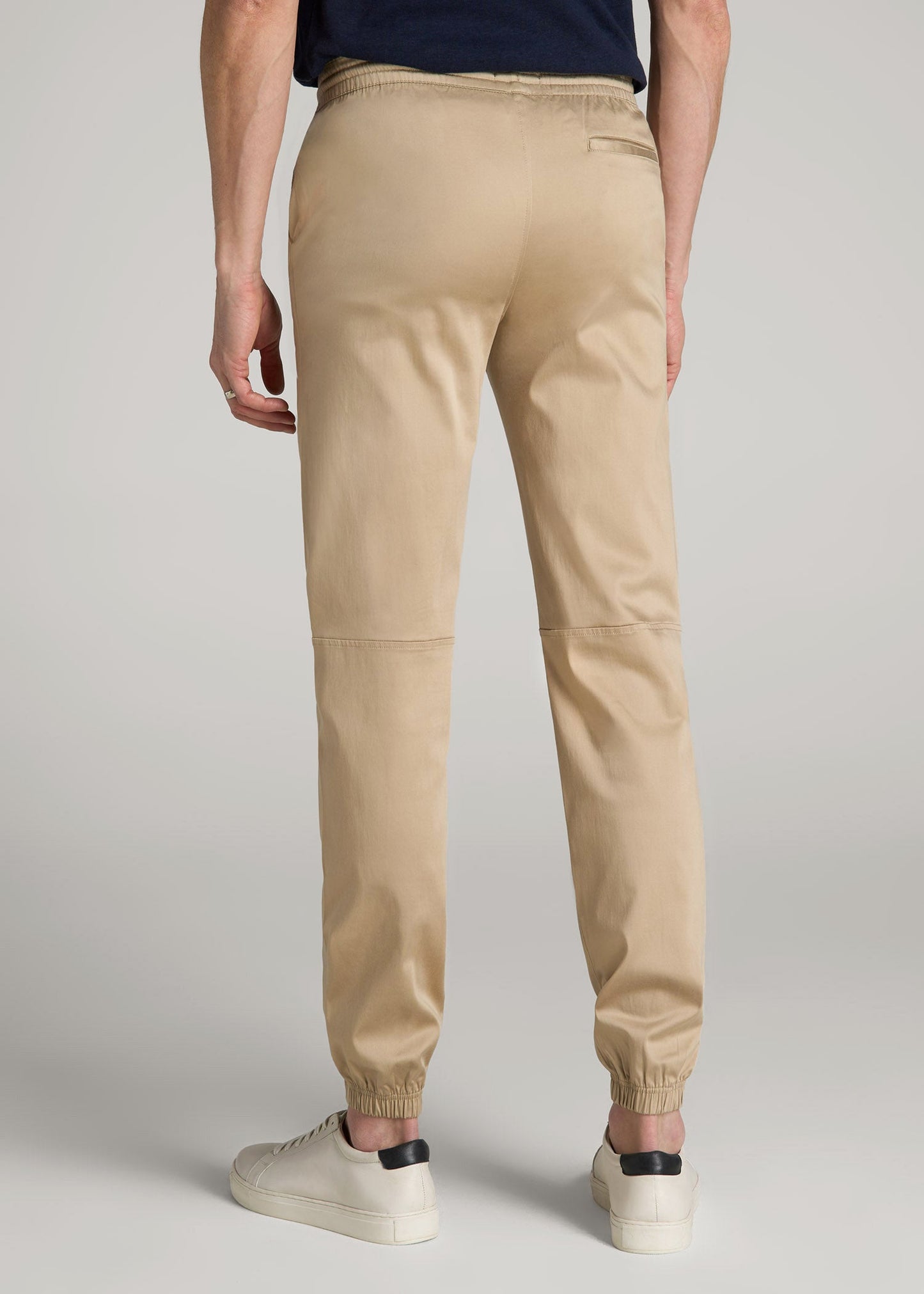 Stretch Twill Jogger Pants for Tall Men in Desert Khaki