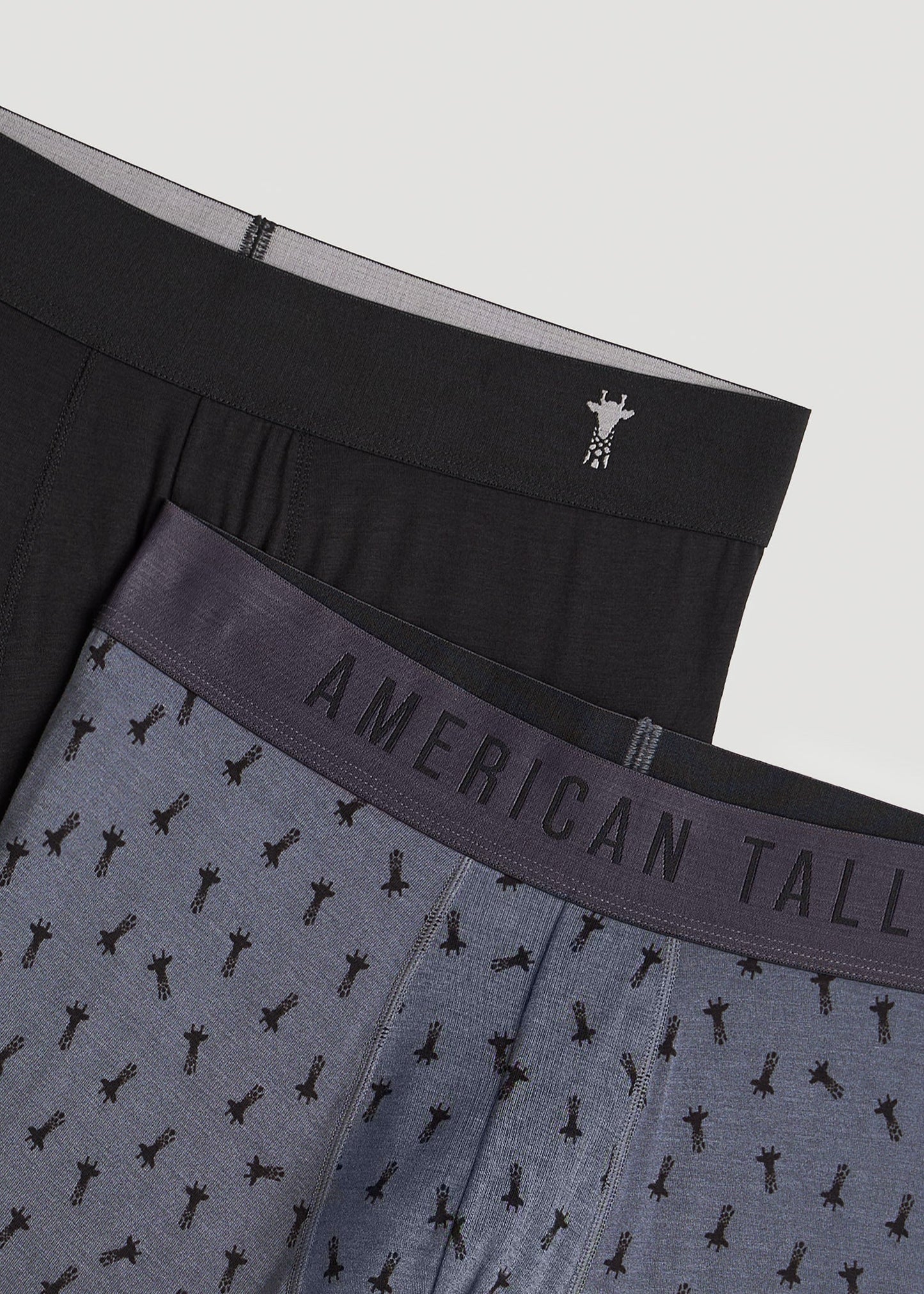 Micro Modal Boxer Briefs for Tall Men in Giraffe Print & Black