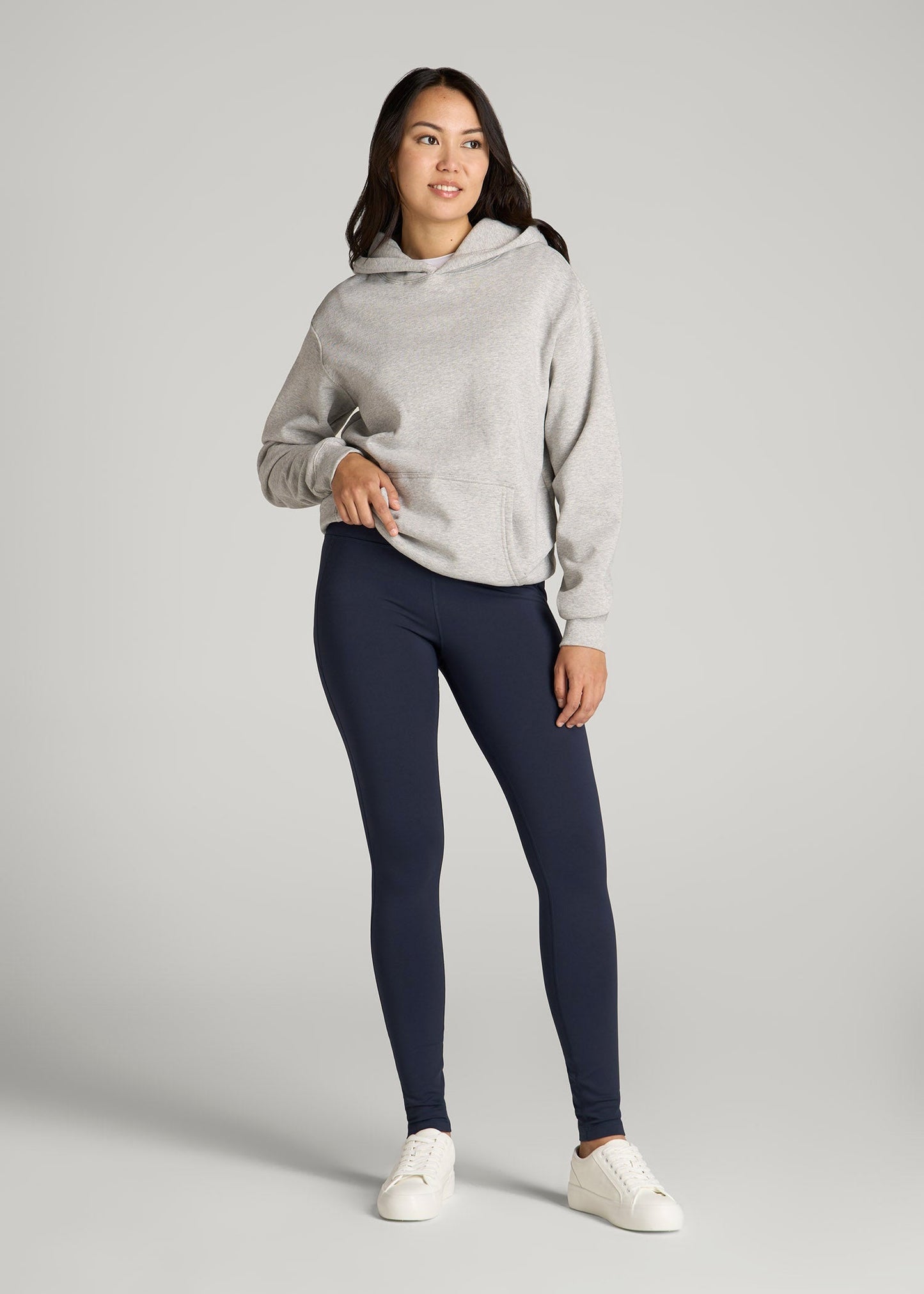 Fleece-Lined Leggings for Tall Women in Navy