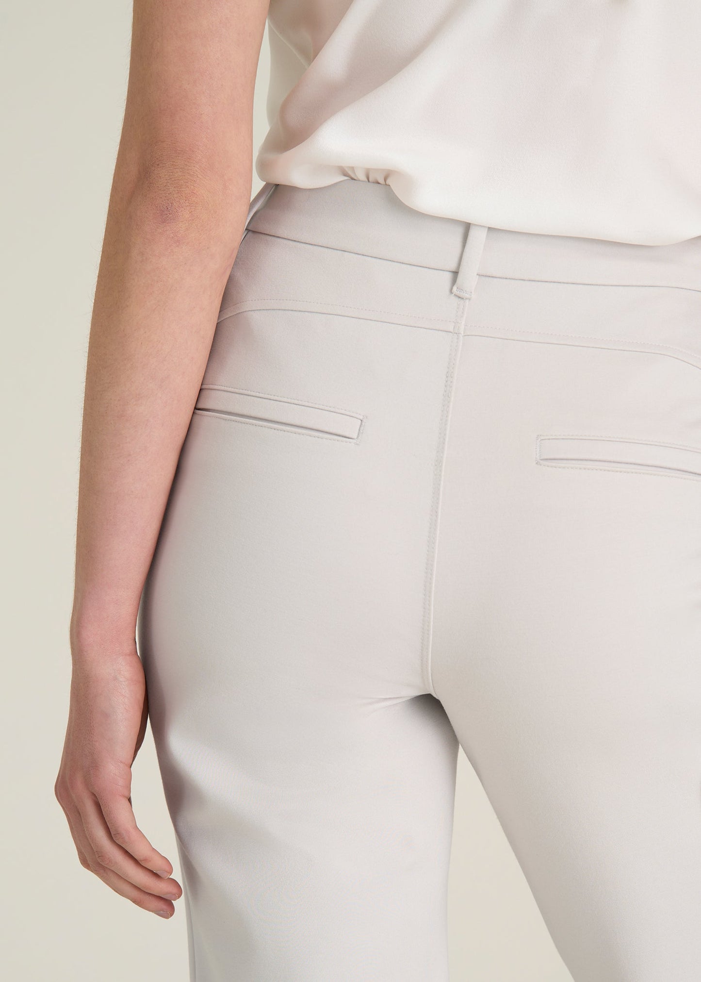 Flex Ponte Straight Leg Pants for Tall Women in White Sand