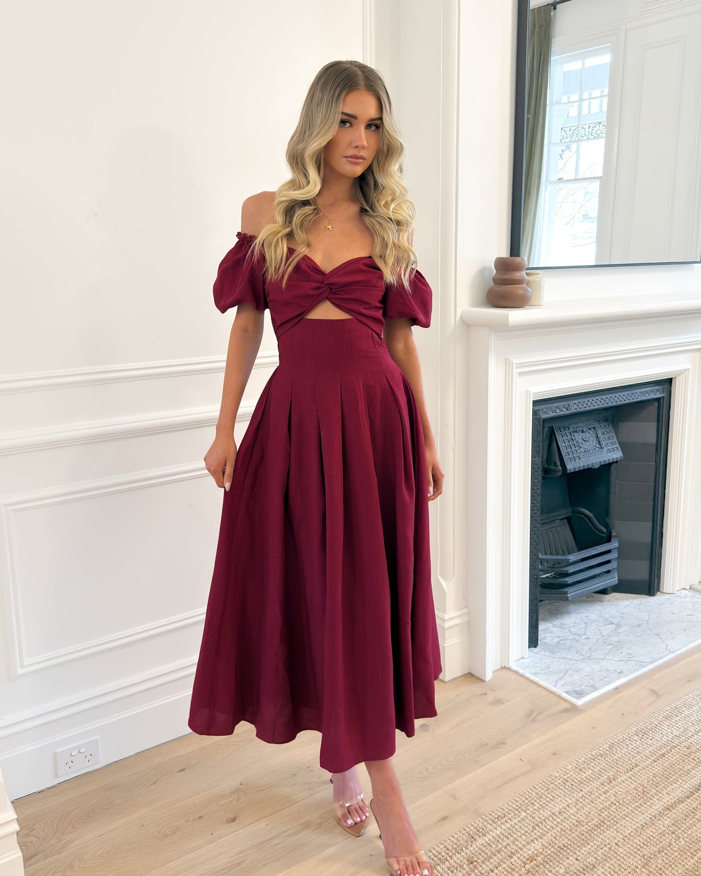 Anvika Wine Dress | Women's Cotton Maxi Dress