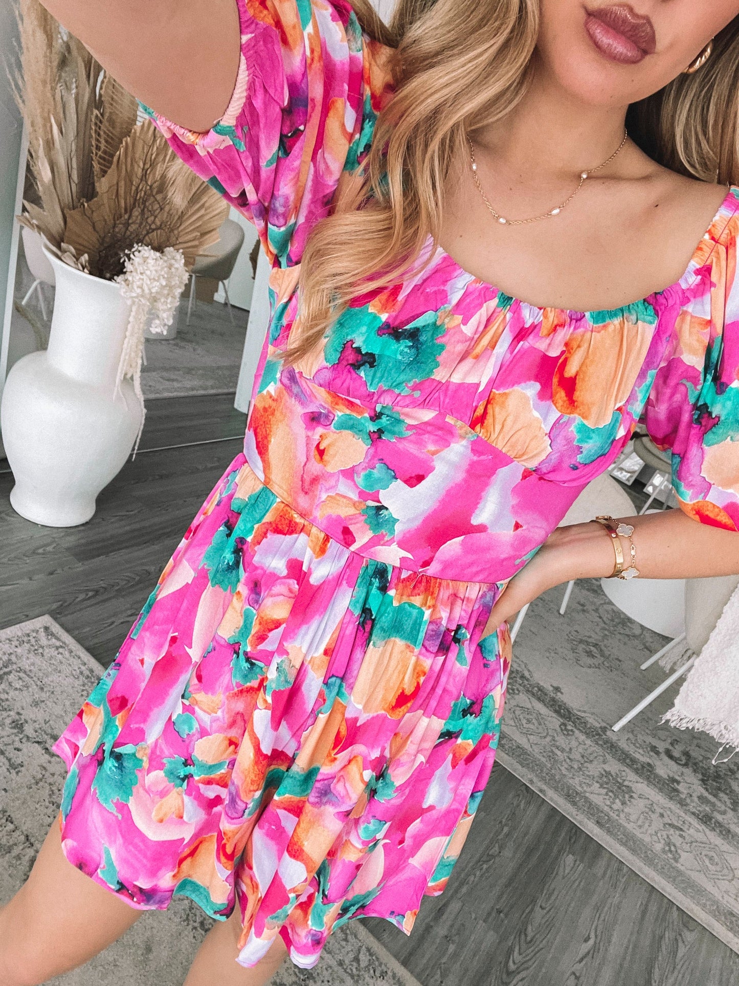 Carolana Pink Fiesta Playsuit | Women's Printed Playsuit