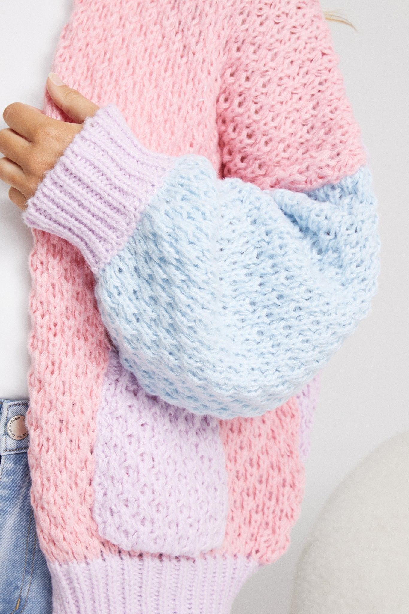 Colline Cardigan Multi | Women's Pastel Open-Front Knit Cardigan