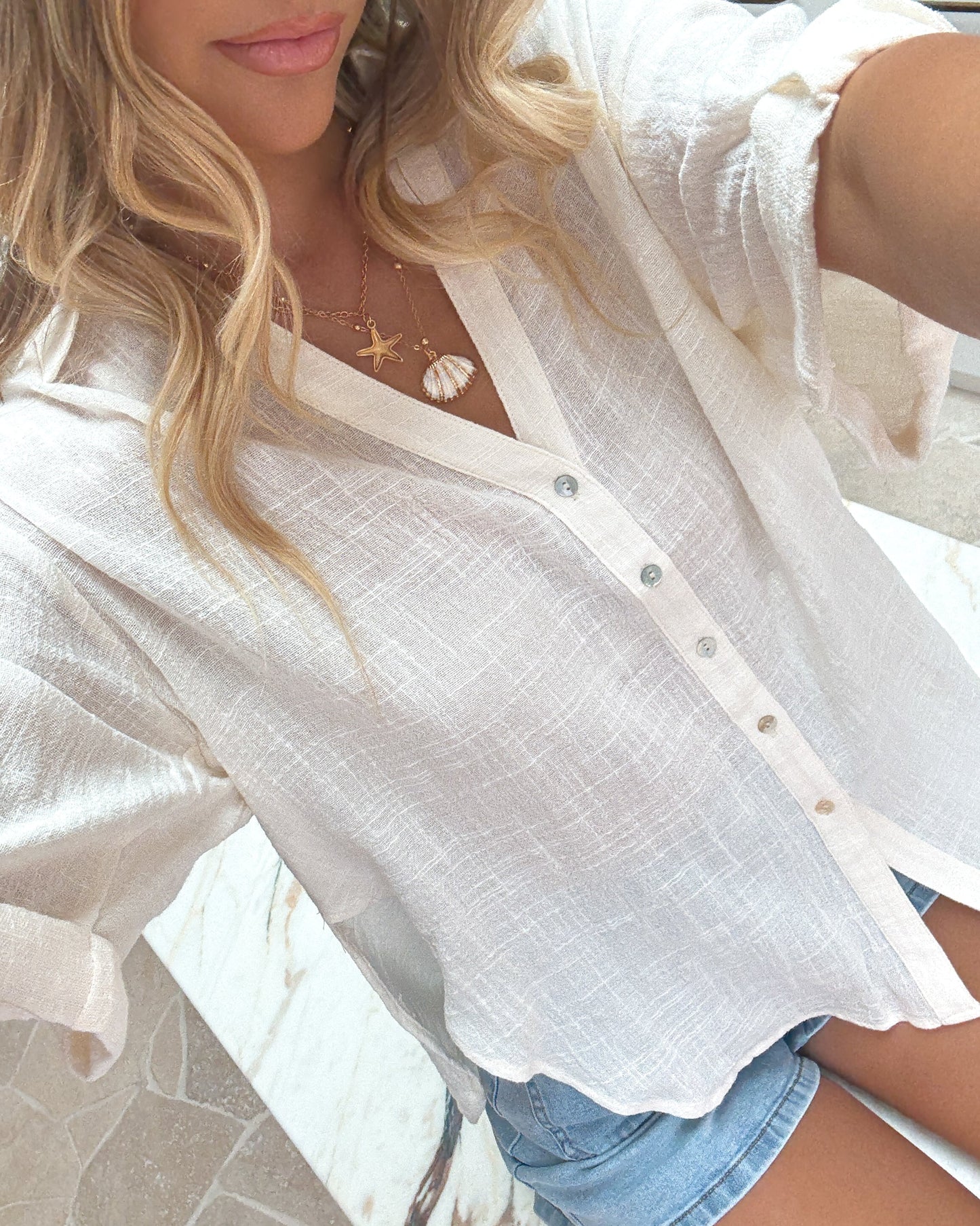 Fraise Top - White | Women's Relaxed Linen Blouse