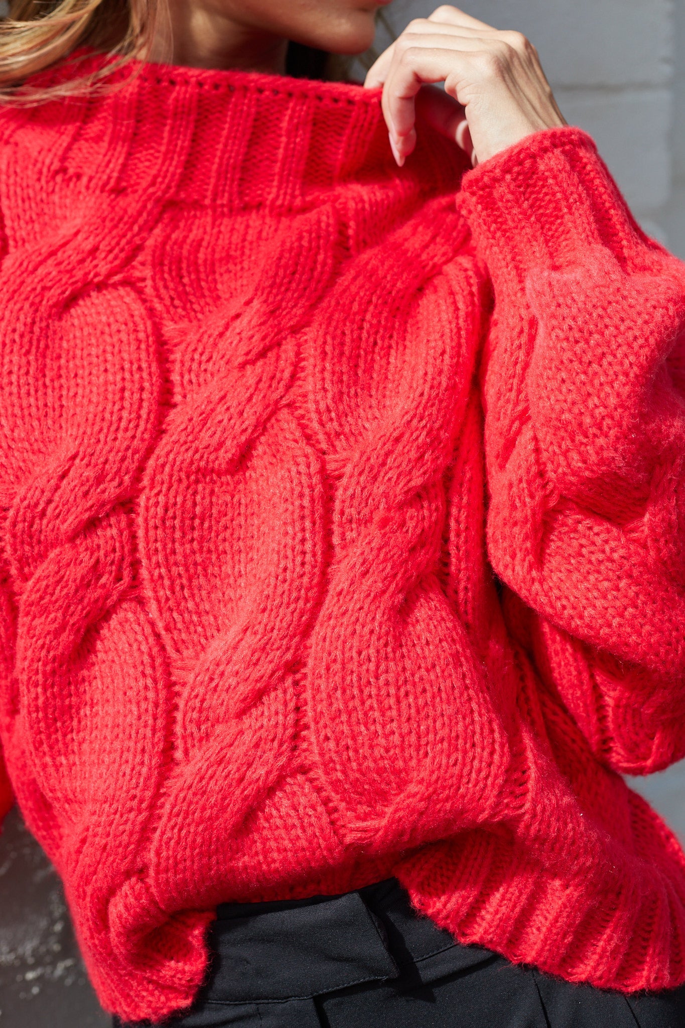 Hadi Knit - Red | Women's Relaxed Fit Knit Jumper
