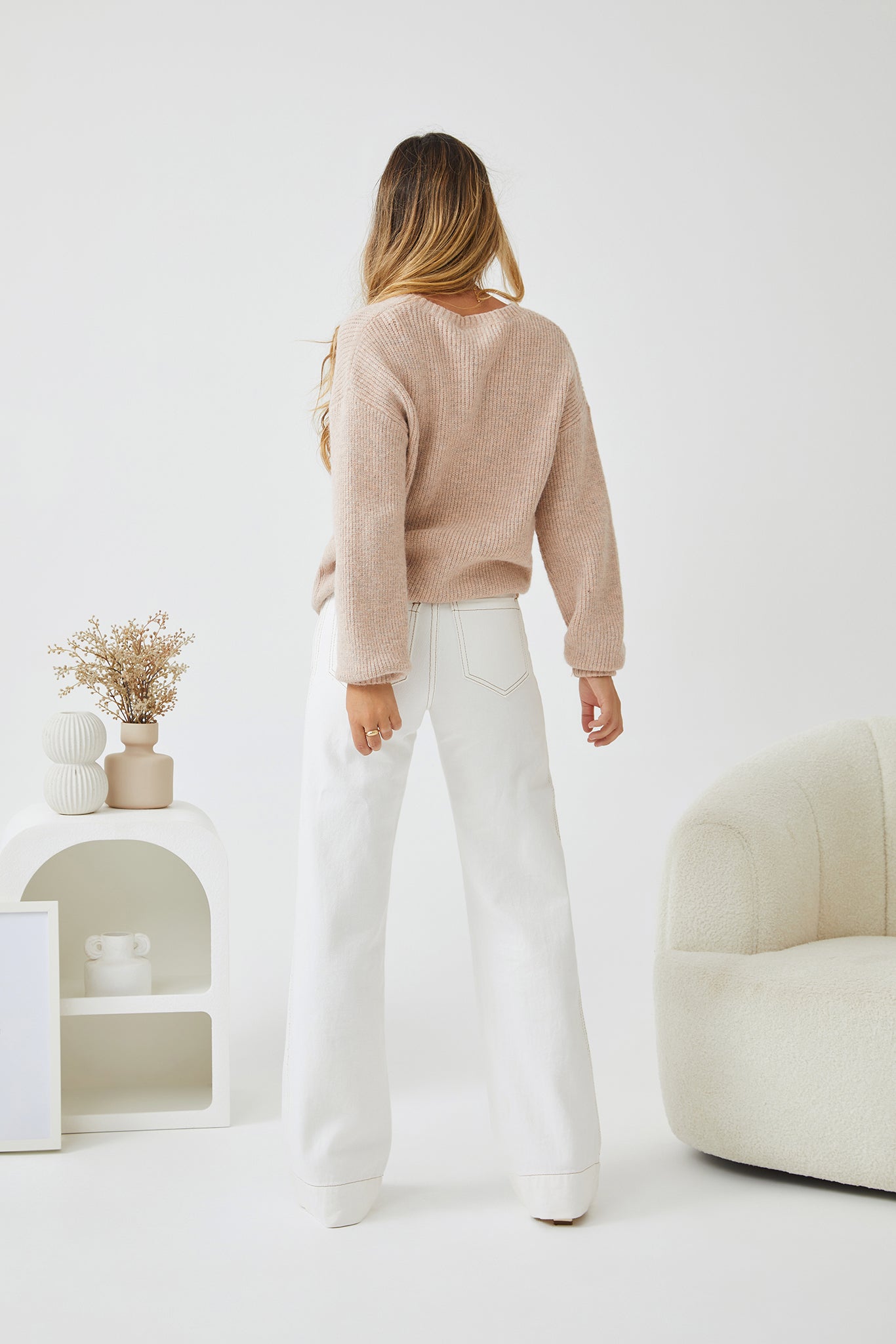 Harvie Knit - Cappuccino | Women's Wool Blend Jumper