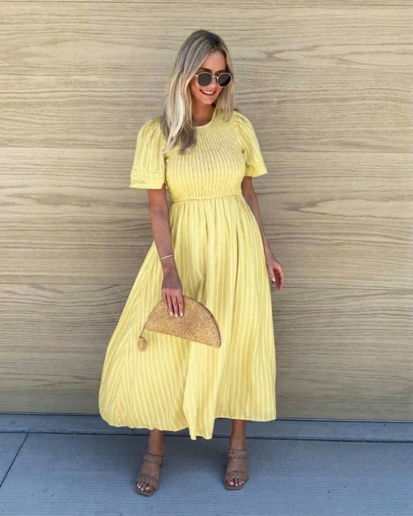 Iolana Sunshine Midi Dress | Women's Cotton A-Line Midi Dress
