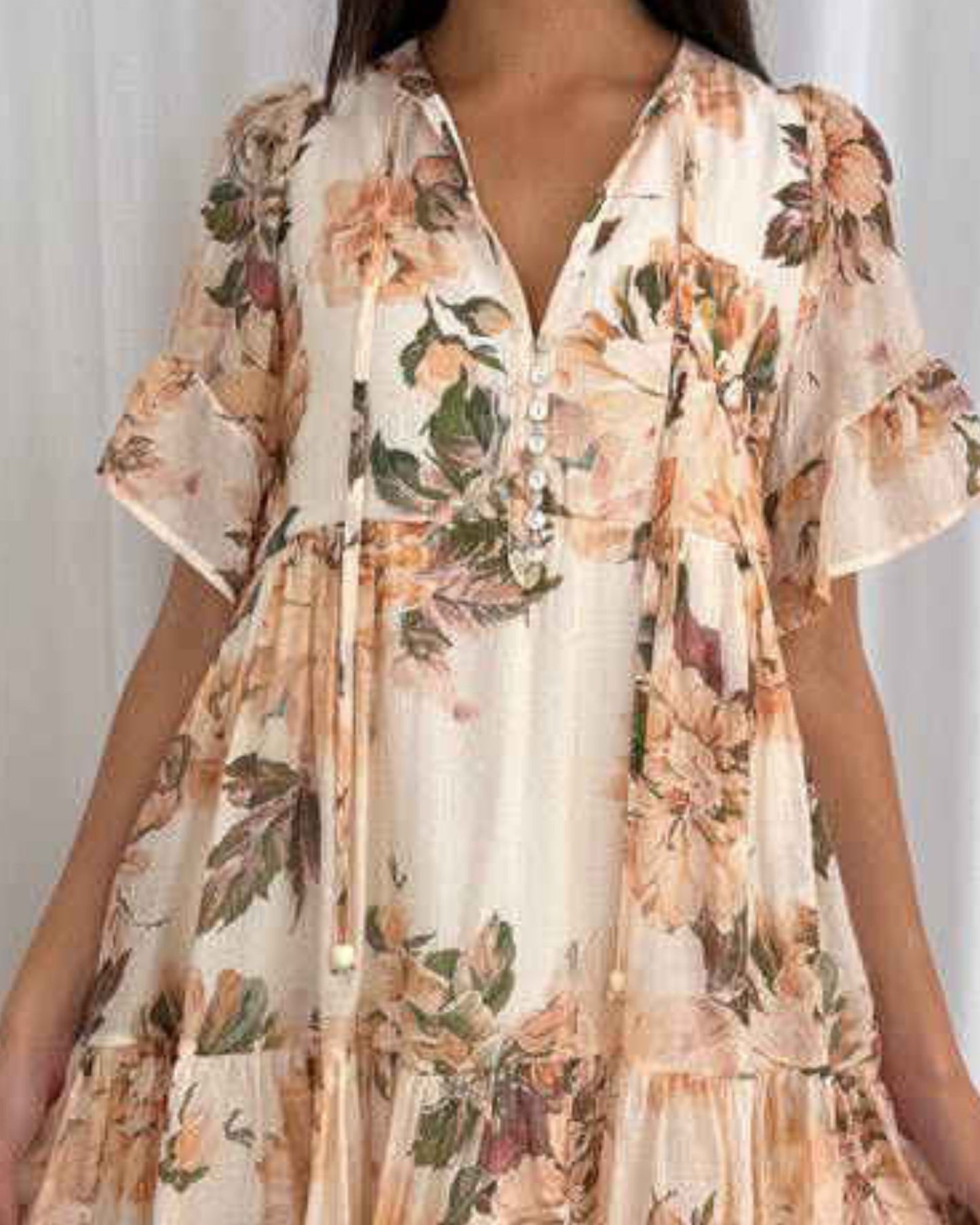 Lalaine Cream Floral Dress | Women's Floral Mini Dress