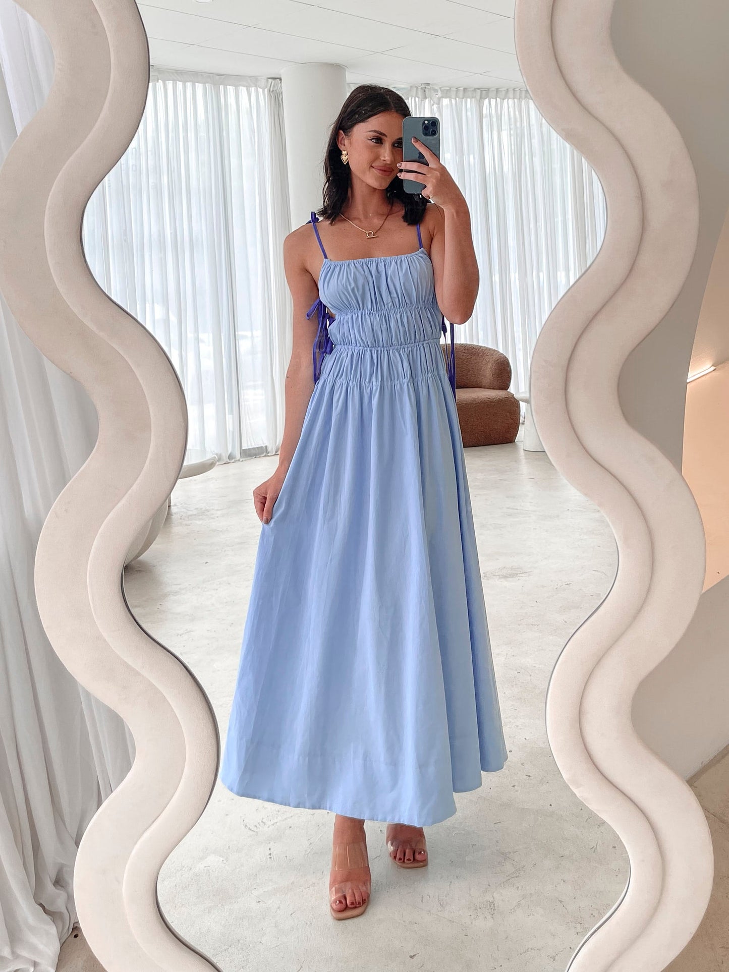 Marzeline Blue Multi Dress | Women's A-Line Maxi Dress