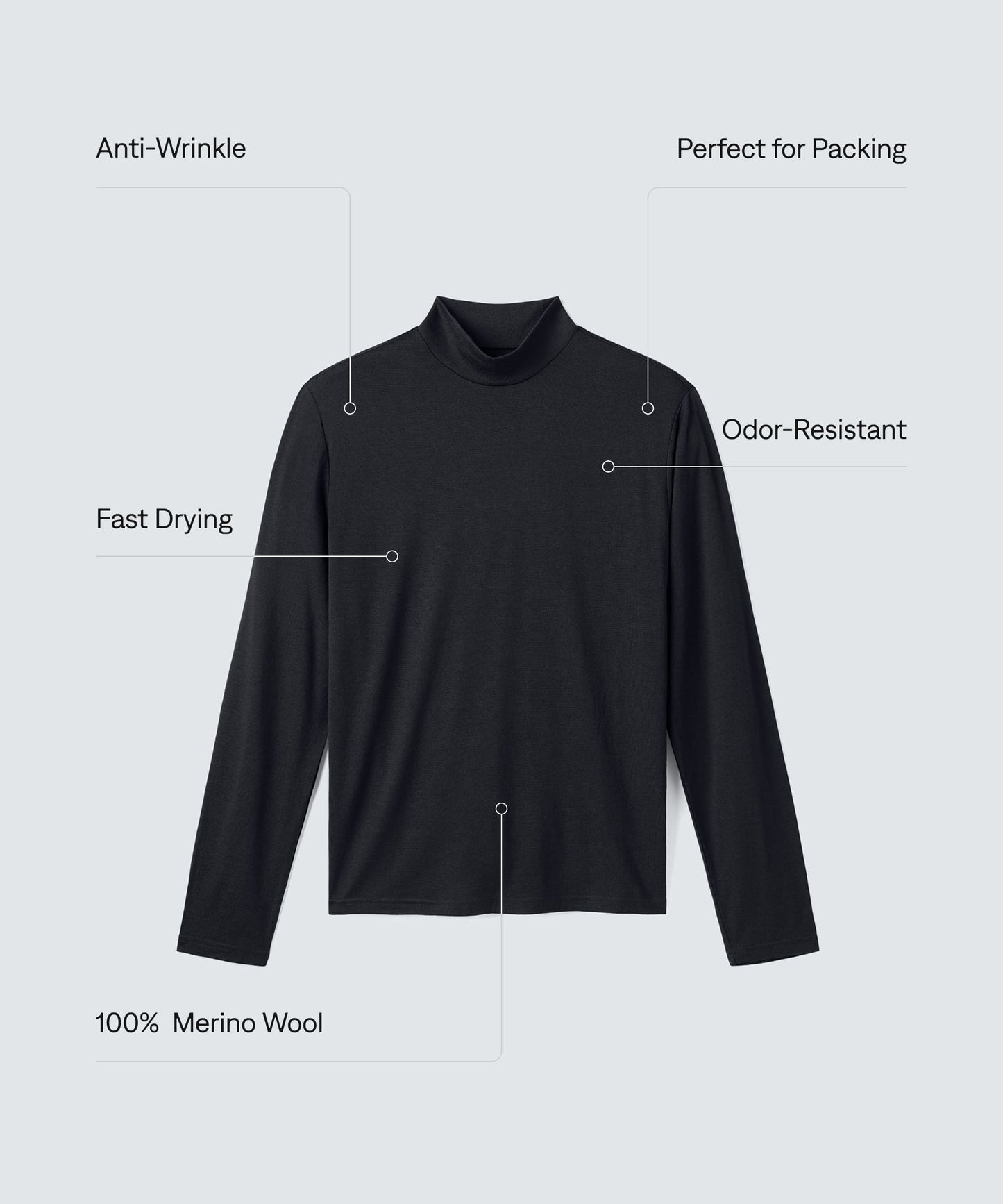 Men's Long Sleeve Merino Hi-Neck