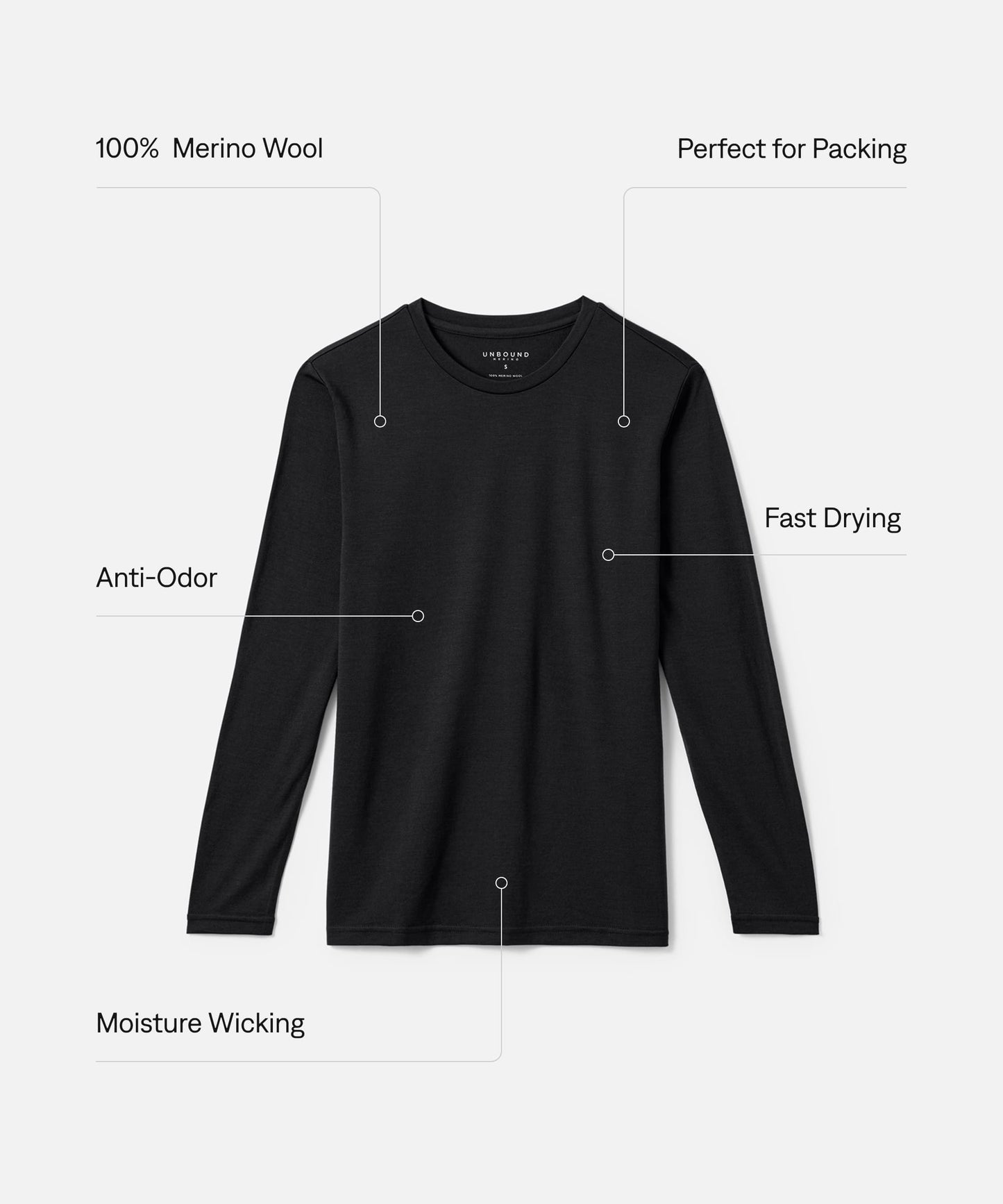 Men's Tall Long Sleeve Merino Crew