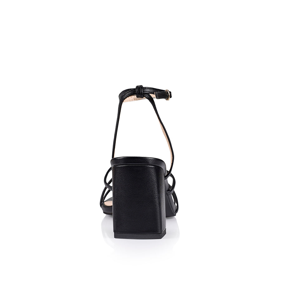 Nakita Black Heels | Women's Block Heel Sandals