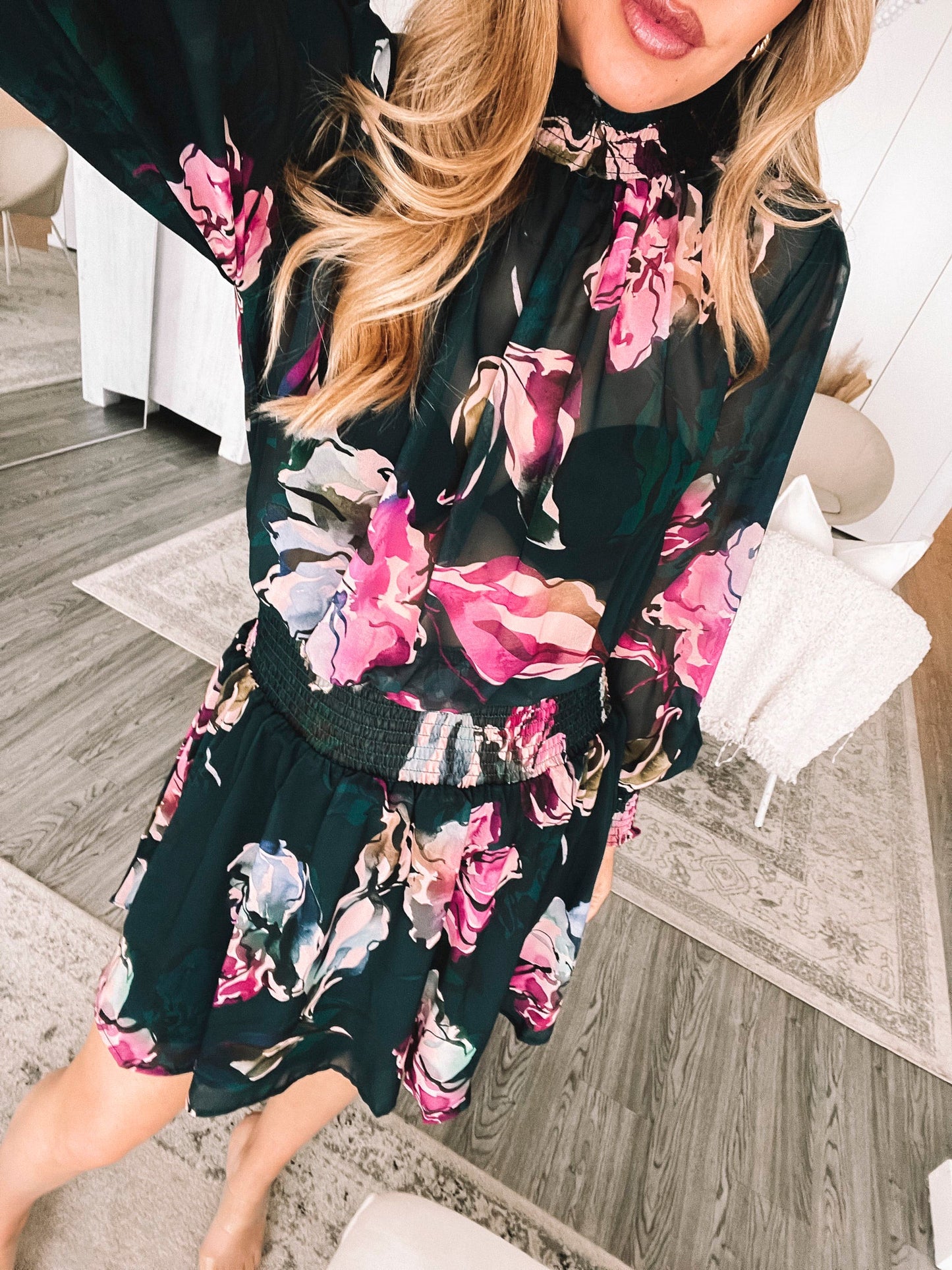 Neary Emerald Floral Dress | Women's Floral Mini Dress