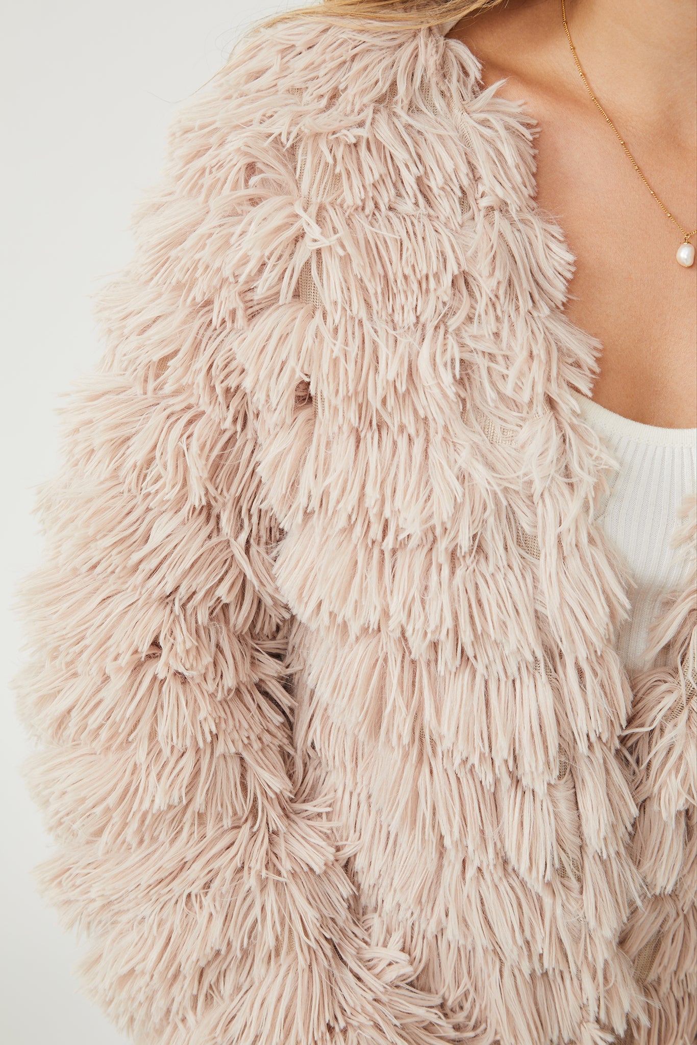 Ophelle Jacket - Beige | Women's Fluffy Teddy Coat