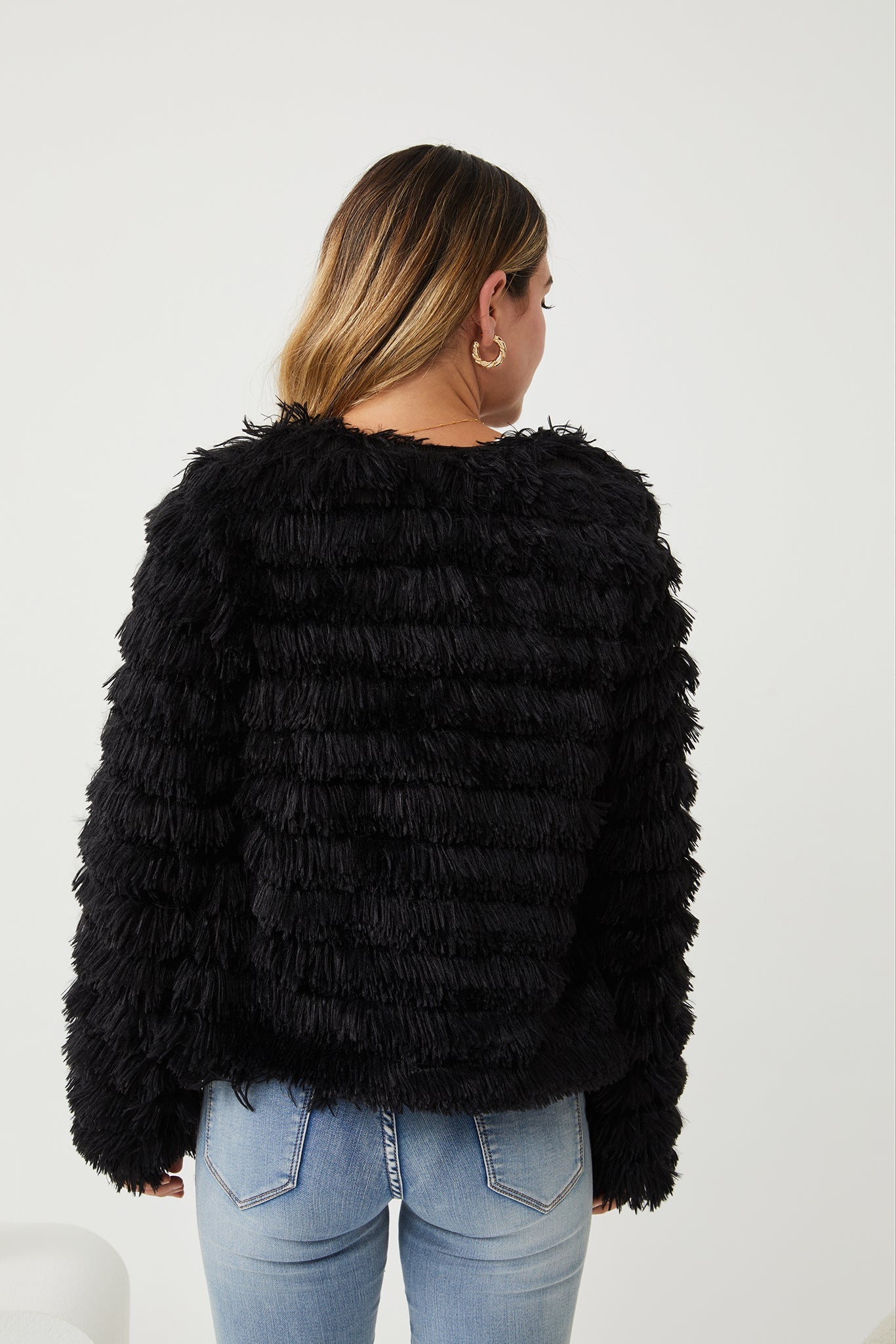 Ophelle Jacket - Black | Women's Fluffy Teddy Coat