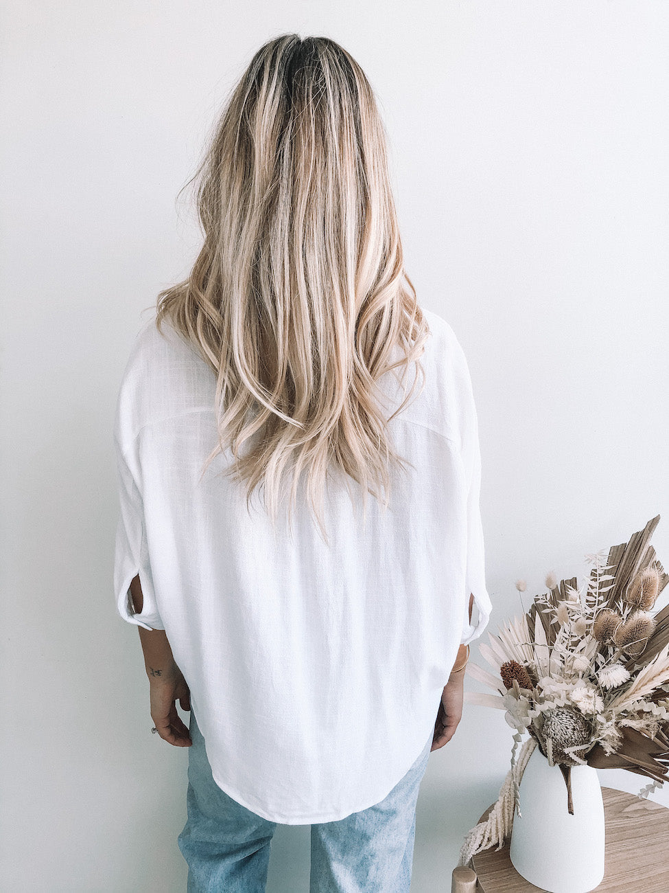 Plato Top White | Women's Relaxed Linen Blouse