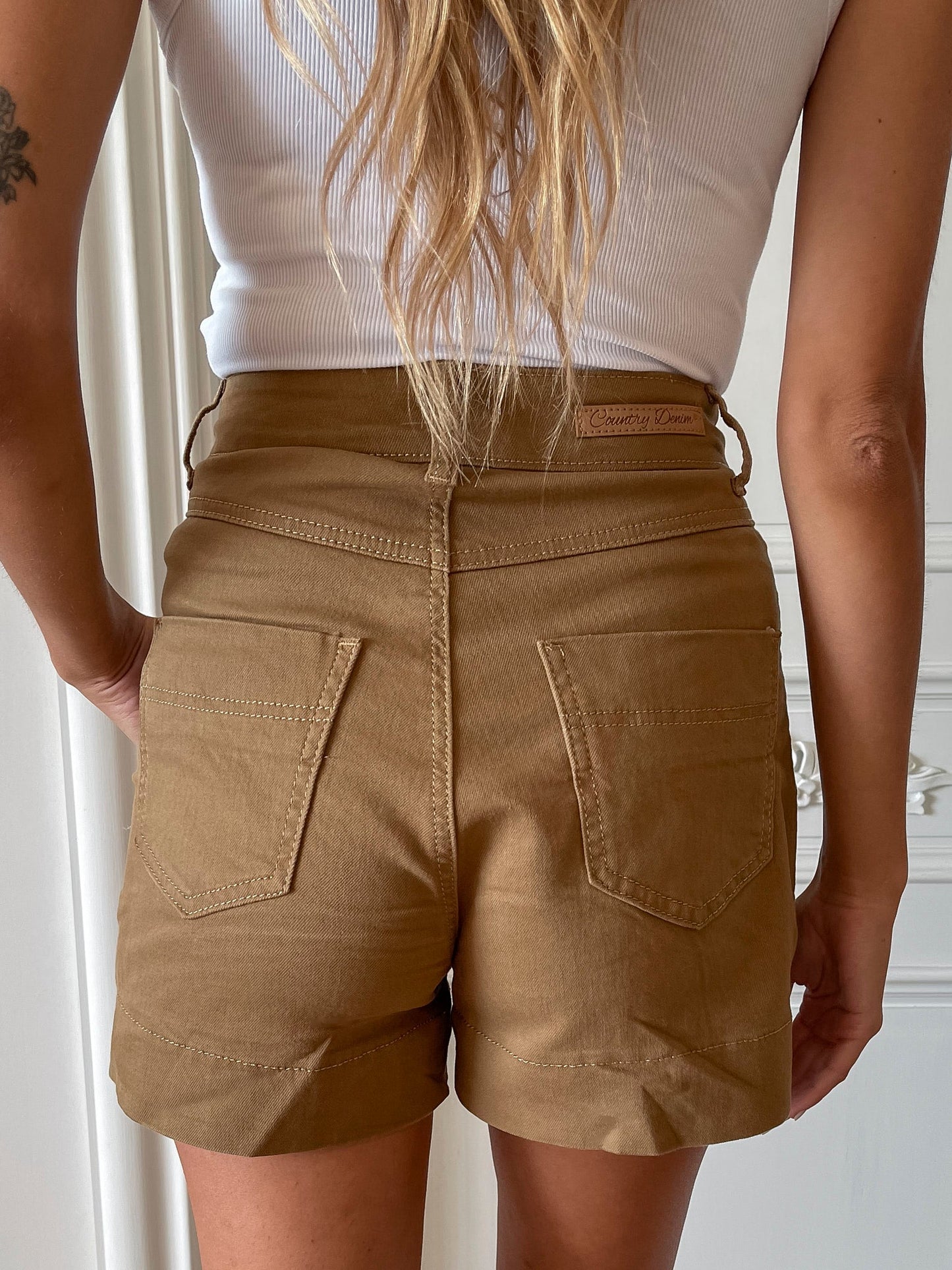 Priella Brown Shorts | Women's High Waisted Shorts