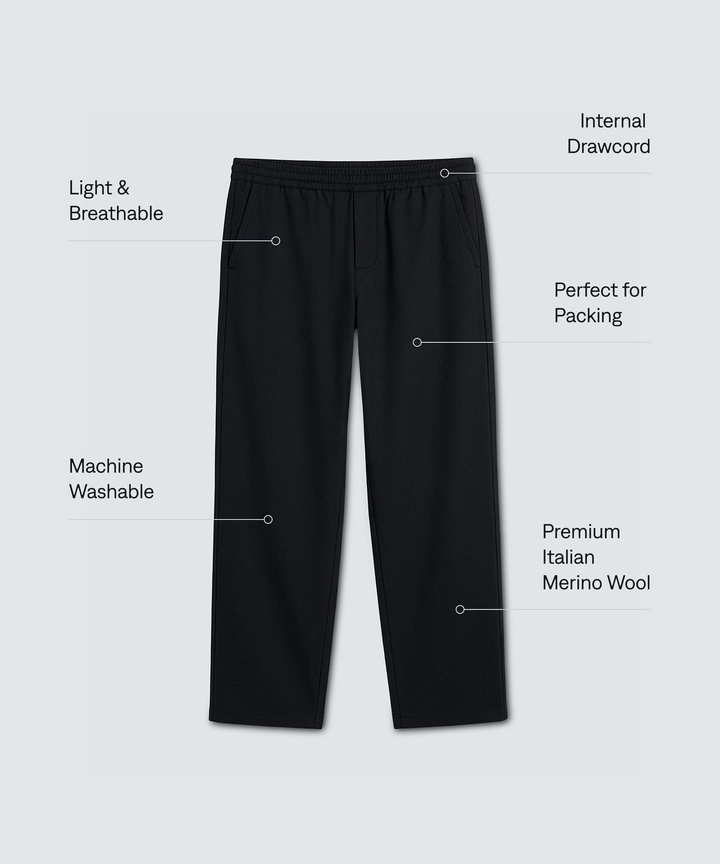 Men's Pull-On Merino Travel Pants