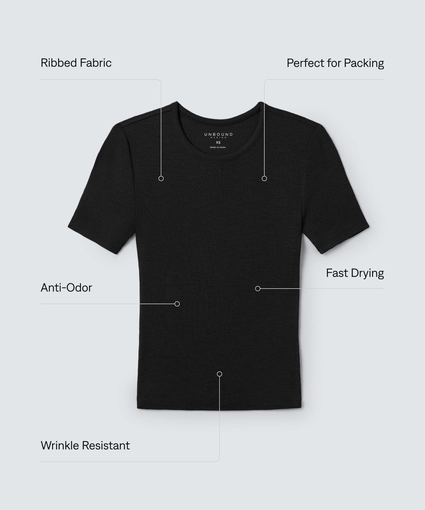 Women's Rib Fitted Crew Neck T-Shirt