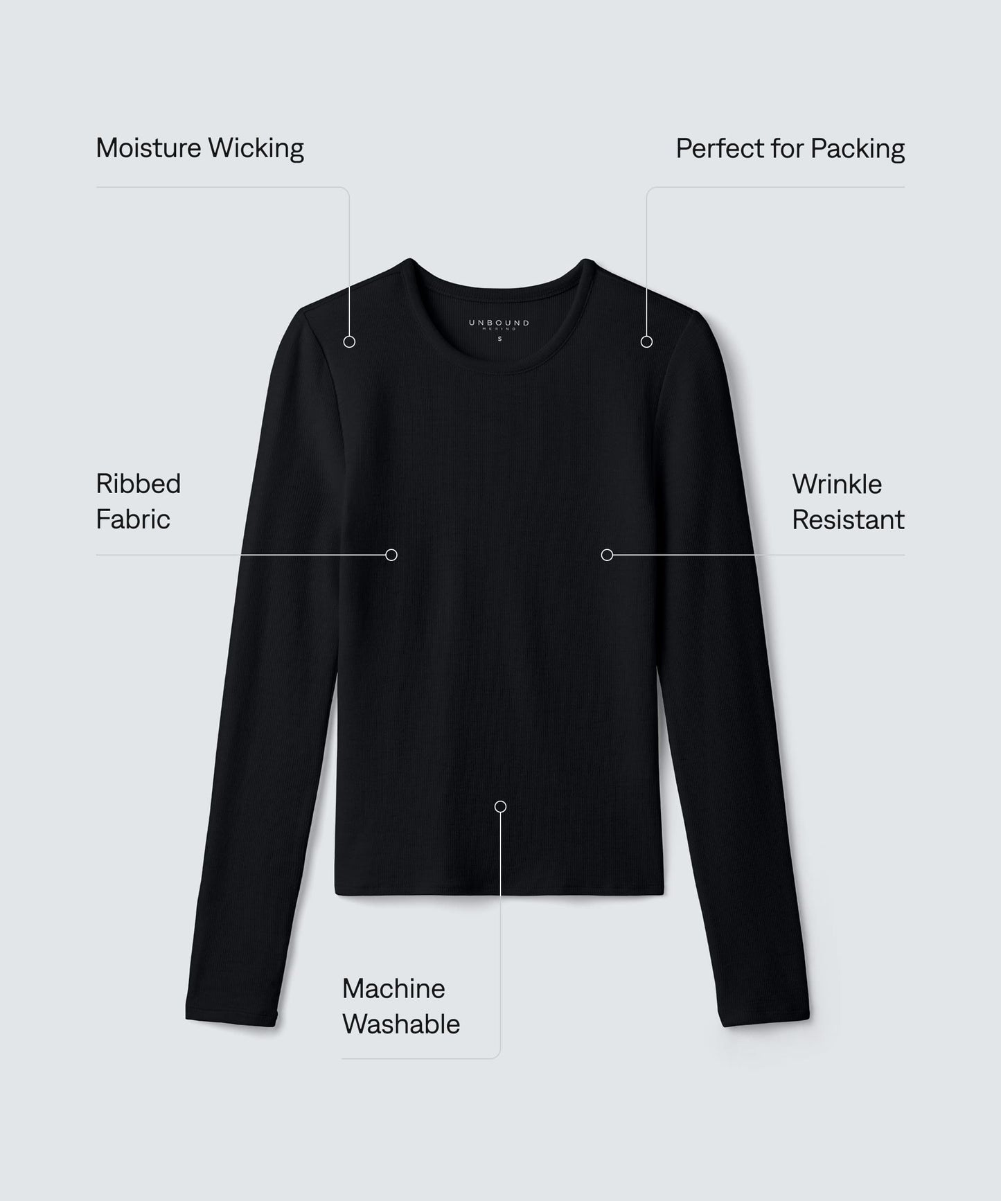 Women's Rib Fitted Long Sleeve Crew