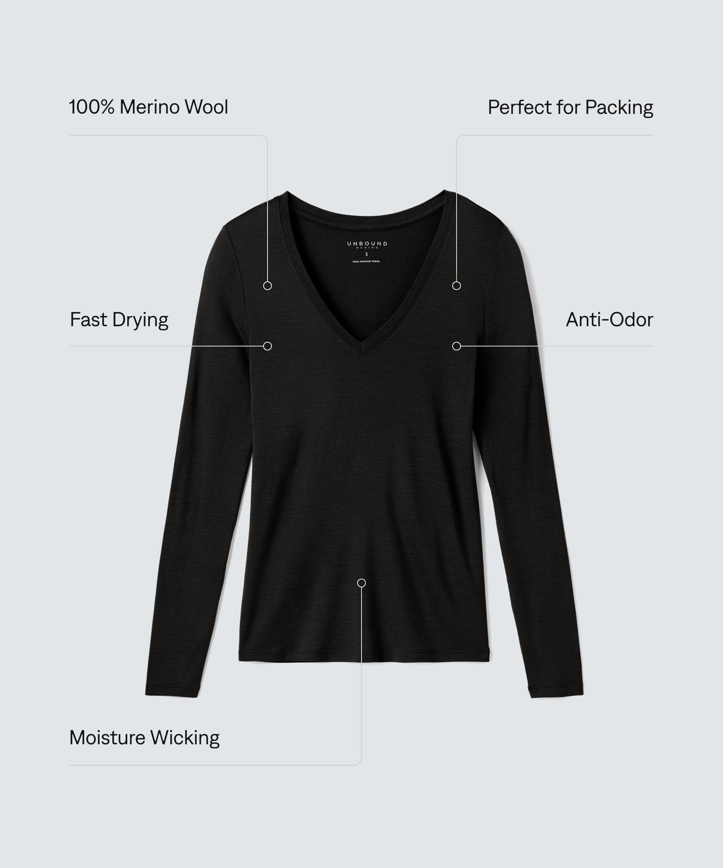 Women's Slim Merino Long Sleeve V-Neck