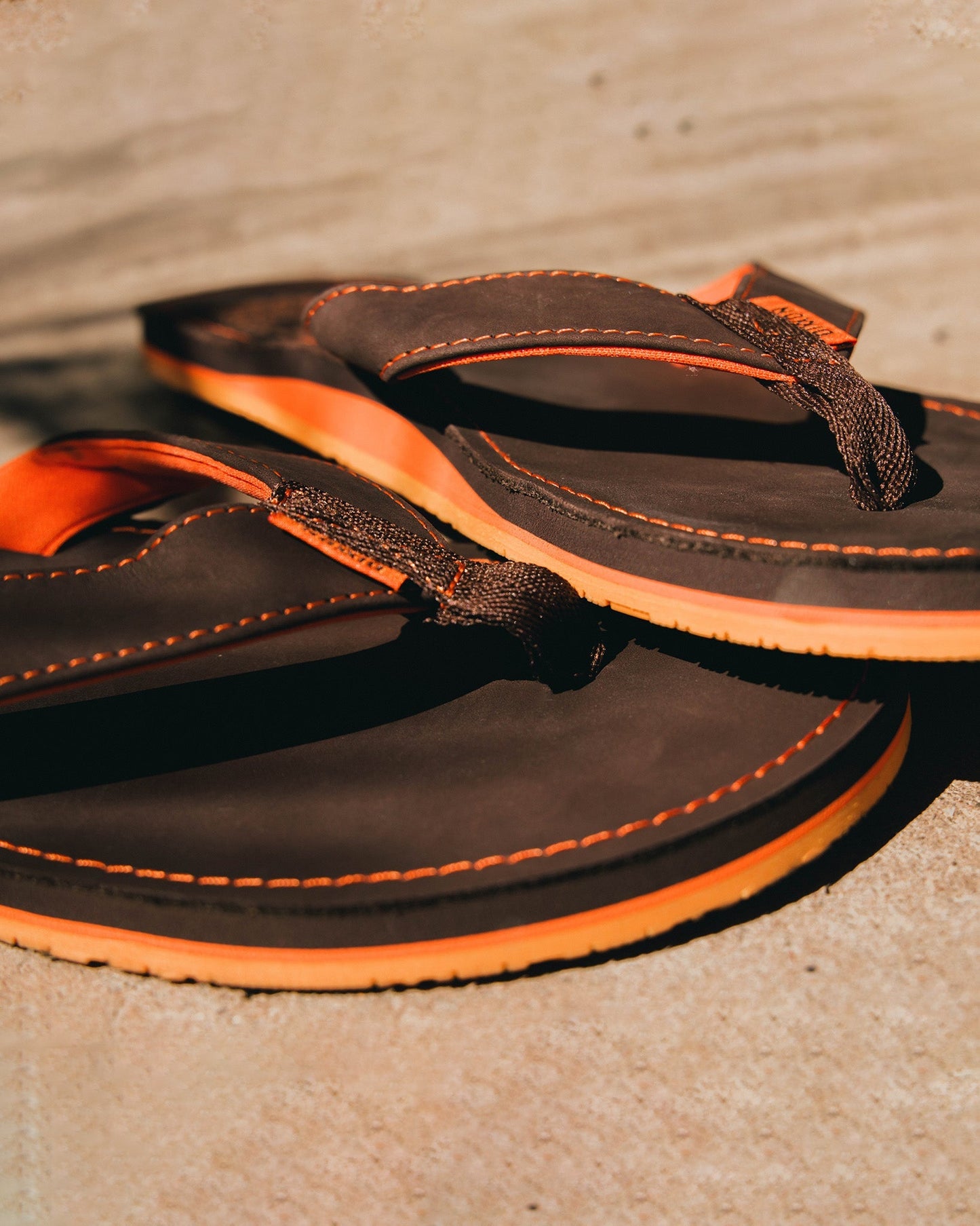 Leather Sandals - Brown & Orange