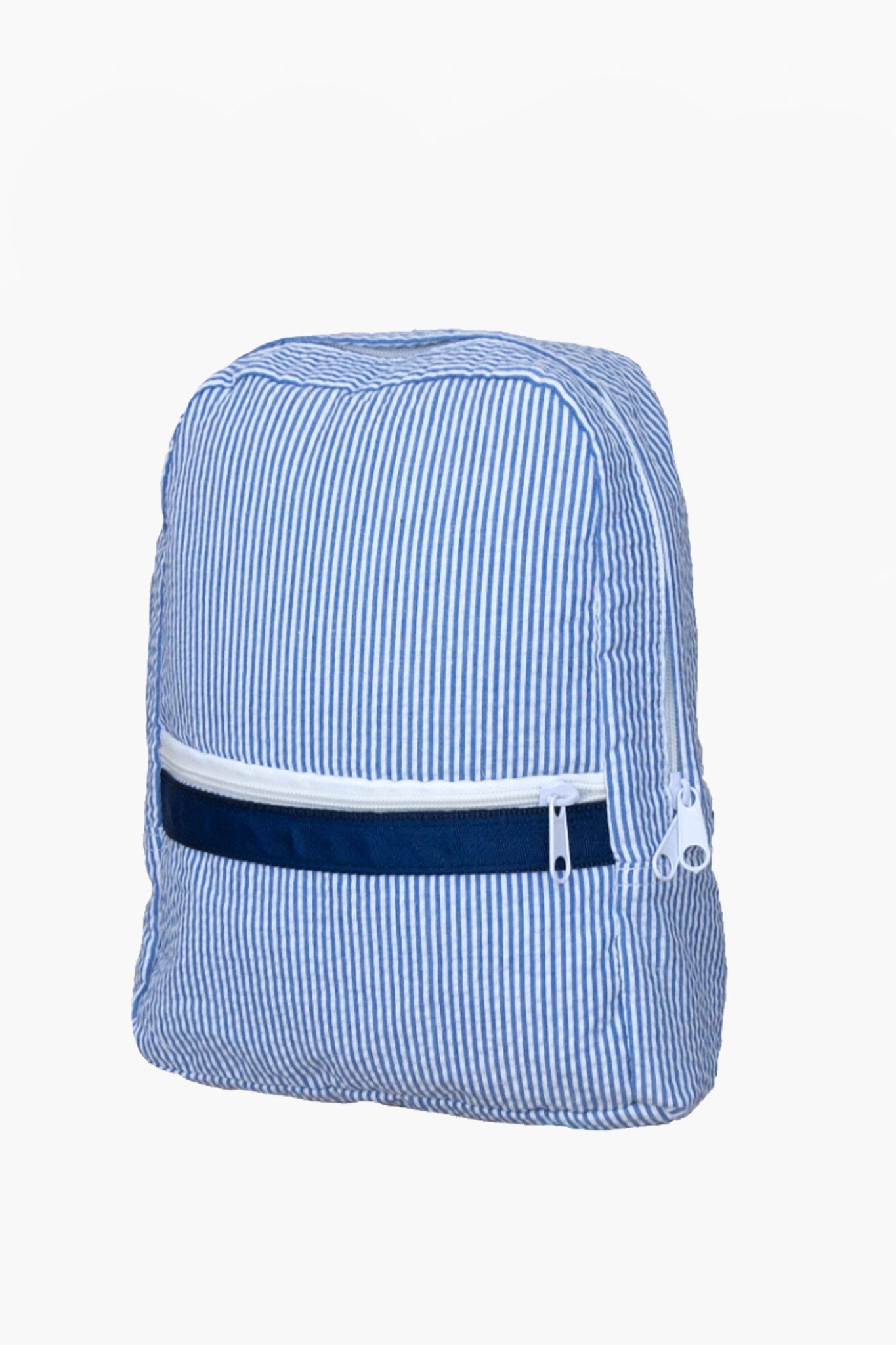 Blue Seersucker Backpack