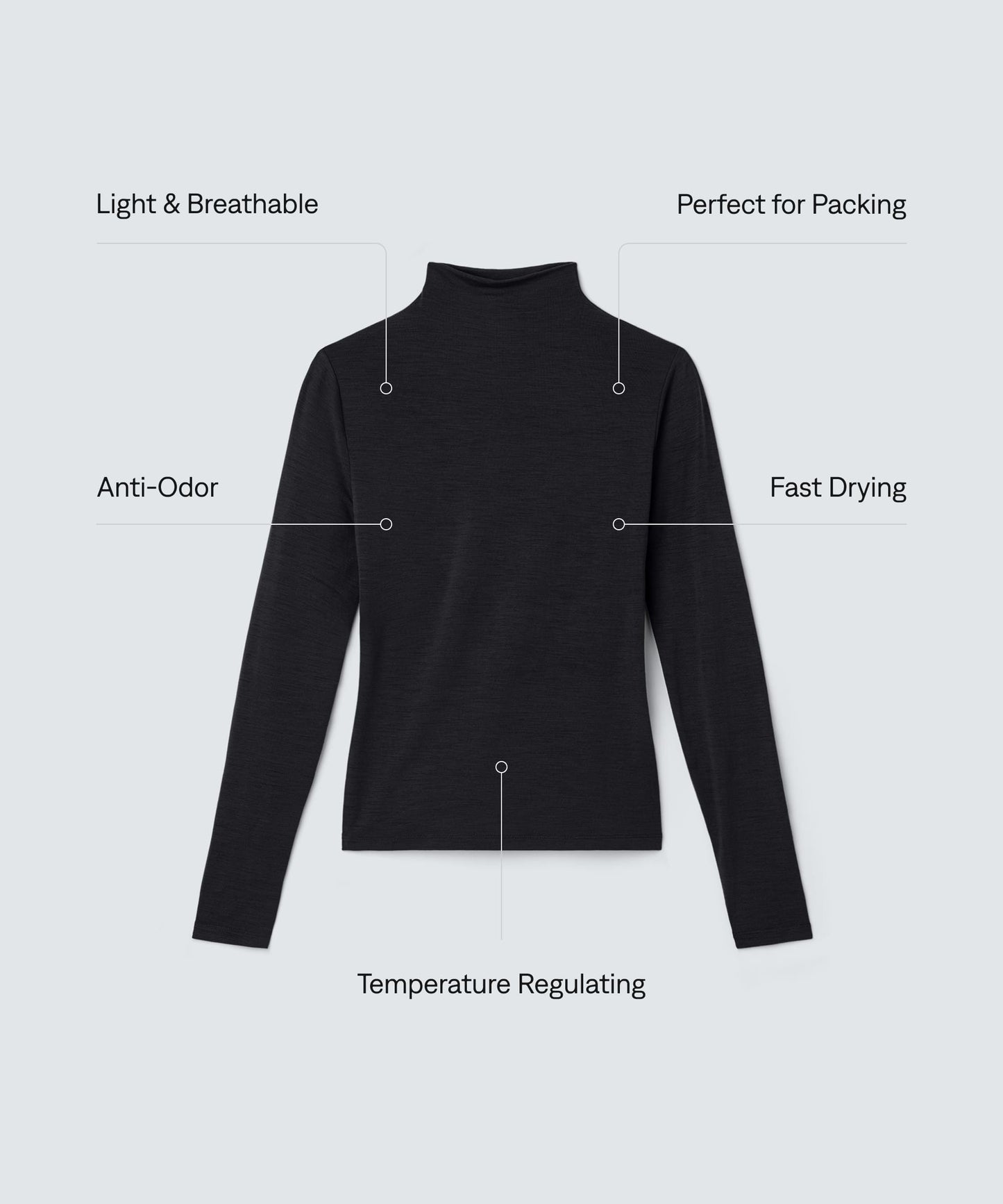 Women's Merino Mock Neck Top