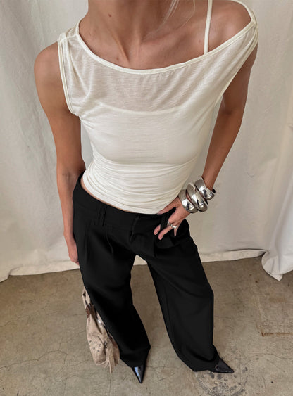 Skaia Layered Sheer Top Cream