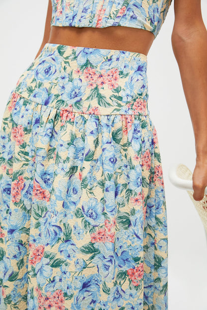 Blue Multi Maxi Skirt