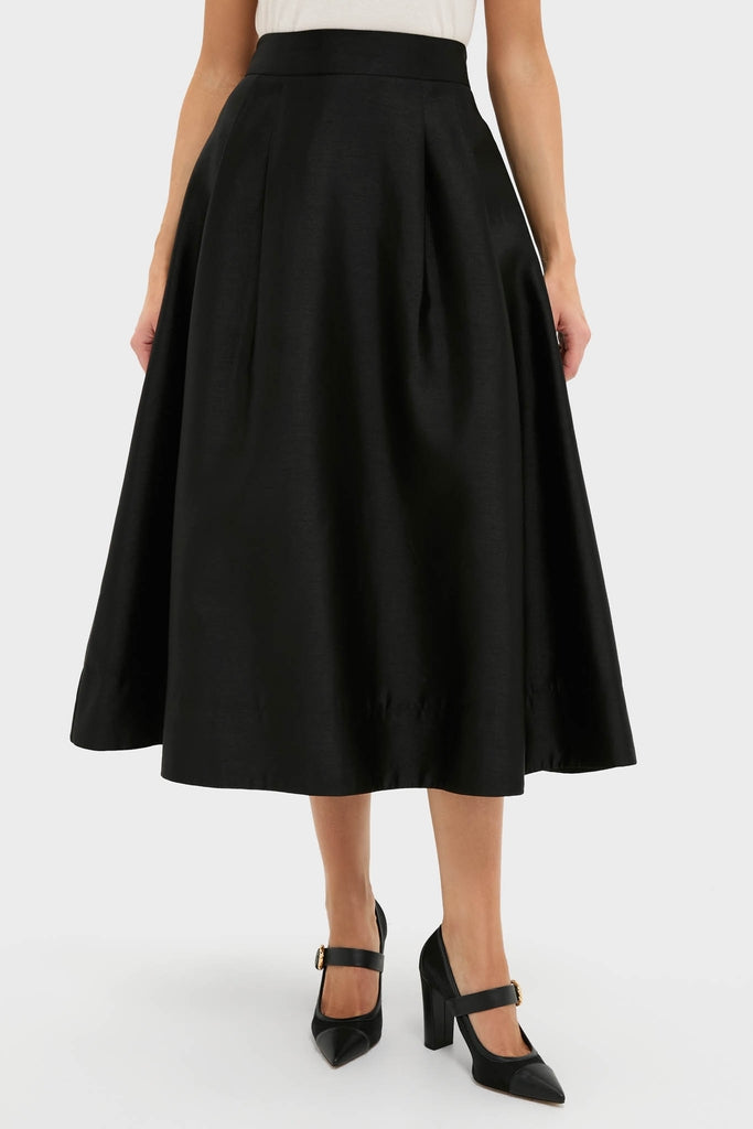Black Dupioni Kendall Skirt