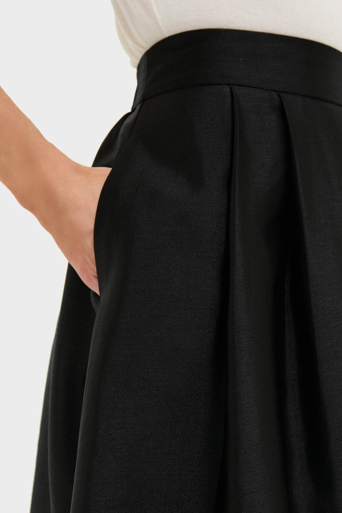 Black Dupioni Kendall Skirt