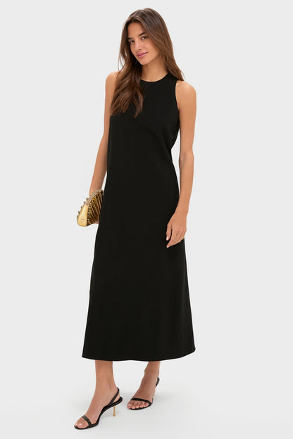 Black Crepe Portia Dress